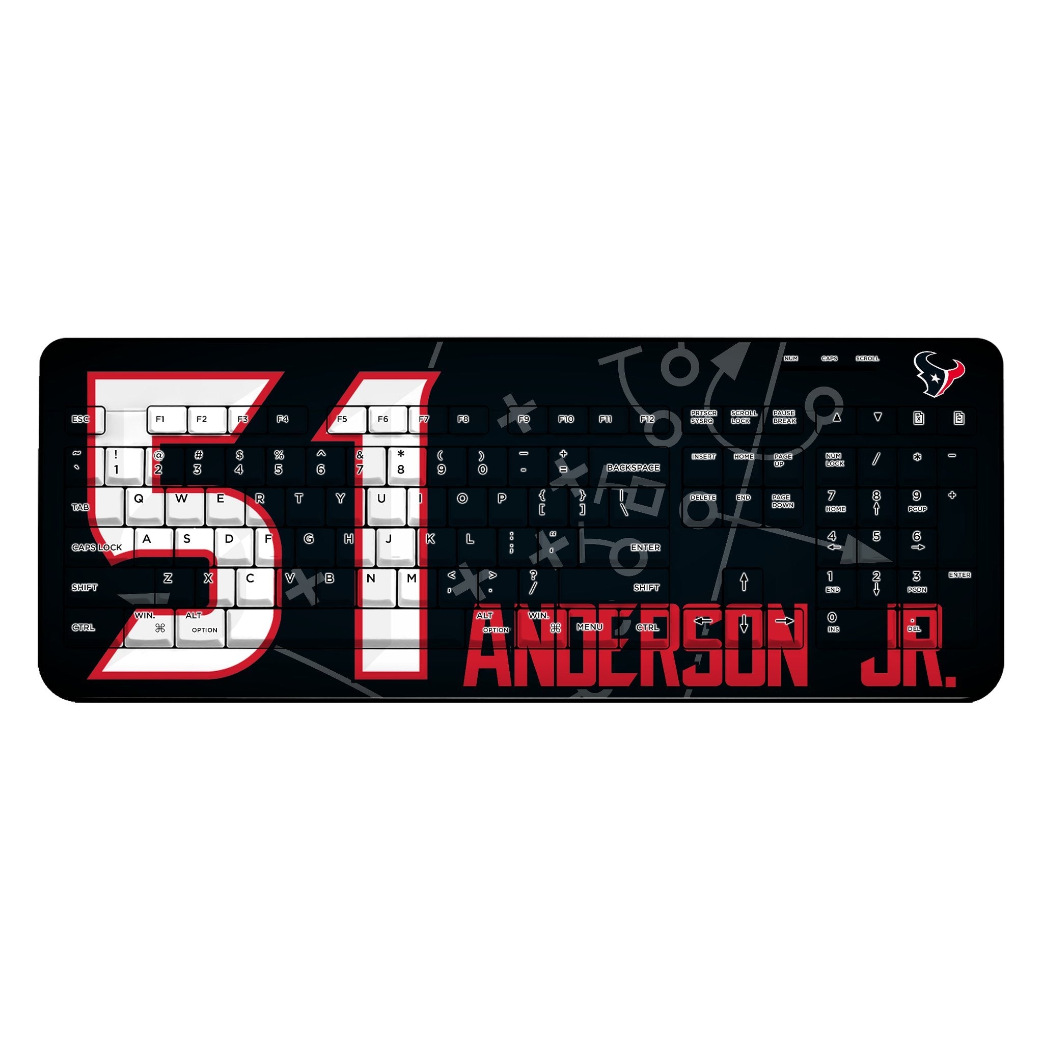 Will Anderson Jr. Houston Texans 51 Ready Wireless USB Keyboard - Sports Gifts, Sports Memorabilia, Sports Collectibles, Fan Shop