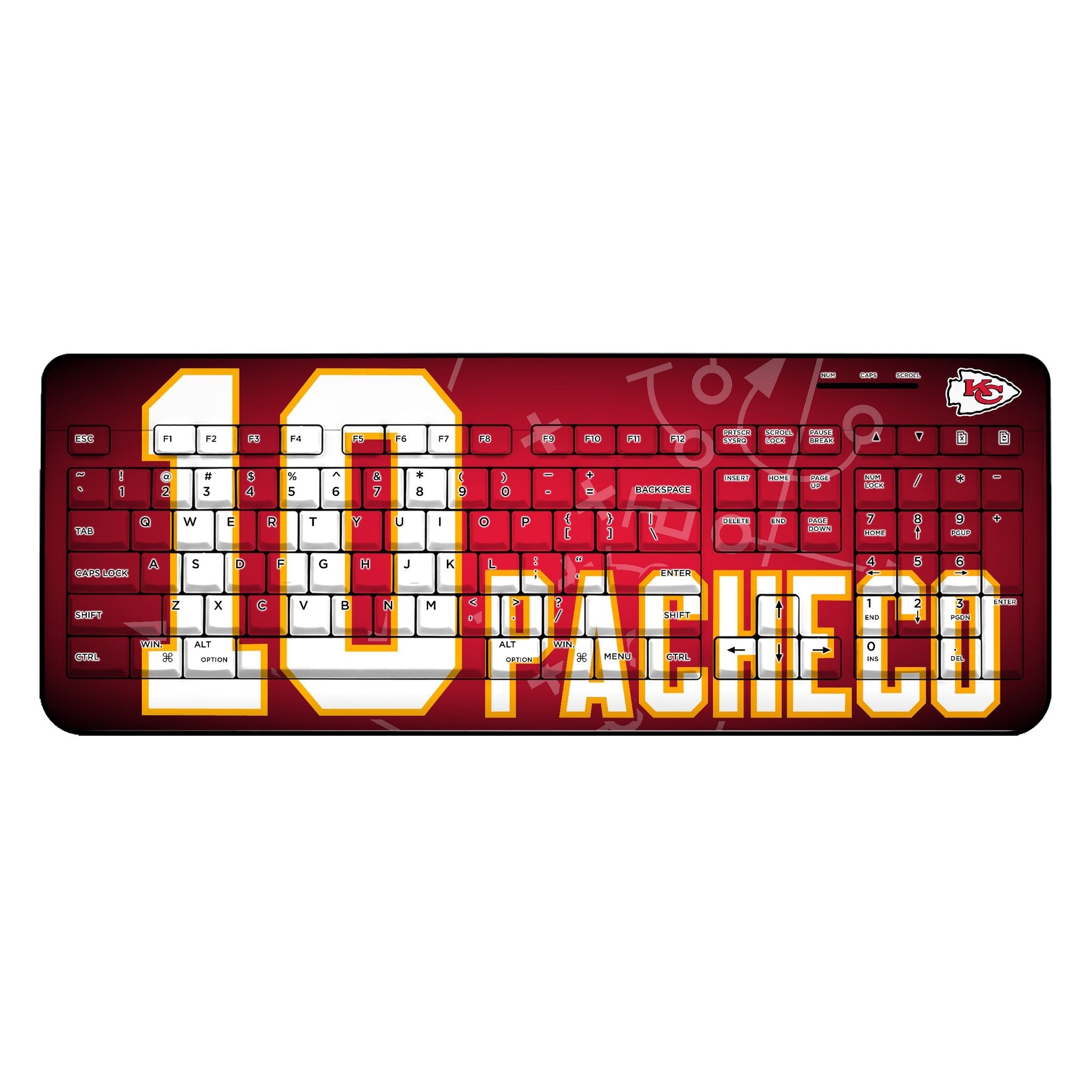 Isiah Pacheco Kansas City Chiefs 10 Ready Wireless USB Keyboard - Sports Gifts, Sports Memorabilia, Sports Collectibles, Fan Shop
