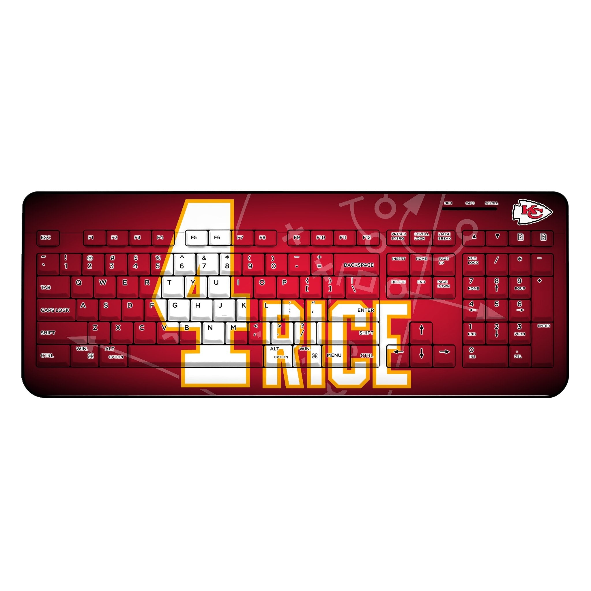 Rashee Rice Kansas City Chiefs 4 Ready Wireless USB Keyboard - Sports Gifts, Sports Memorabilia, Sports Collectibles, Fan Shop