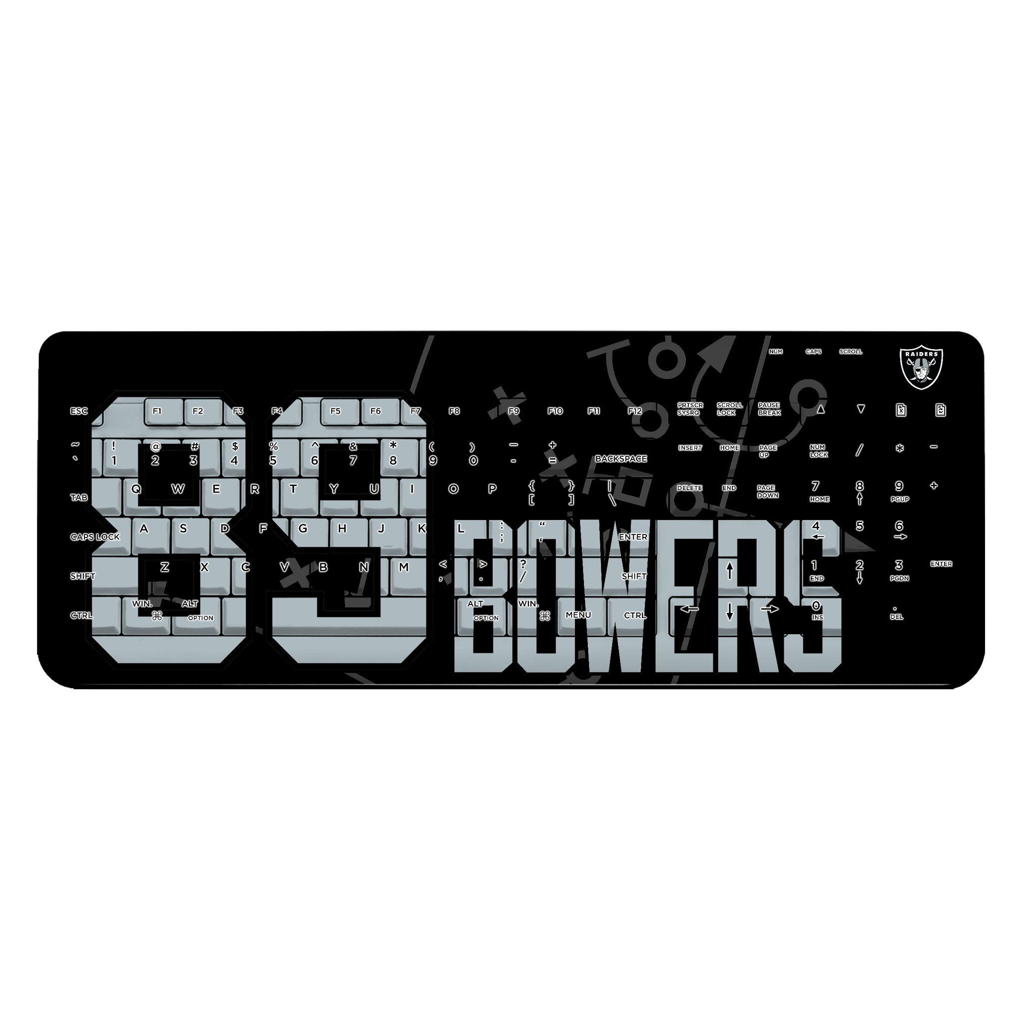 Brock Bowers Las Vegas Raiders 89 Ready Wireless USB Keyboard - Sports Gifts, Sports Memorabilia, Sports Collectibles, Fan Shop