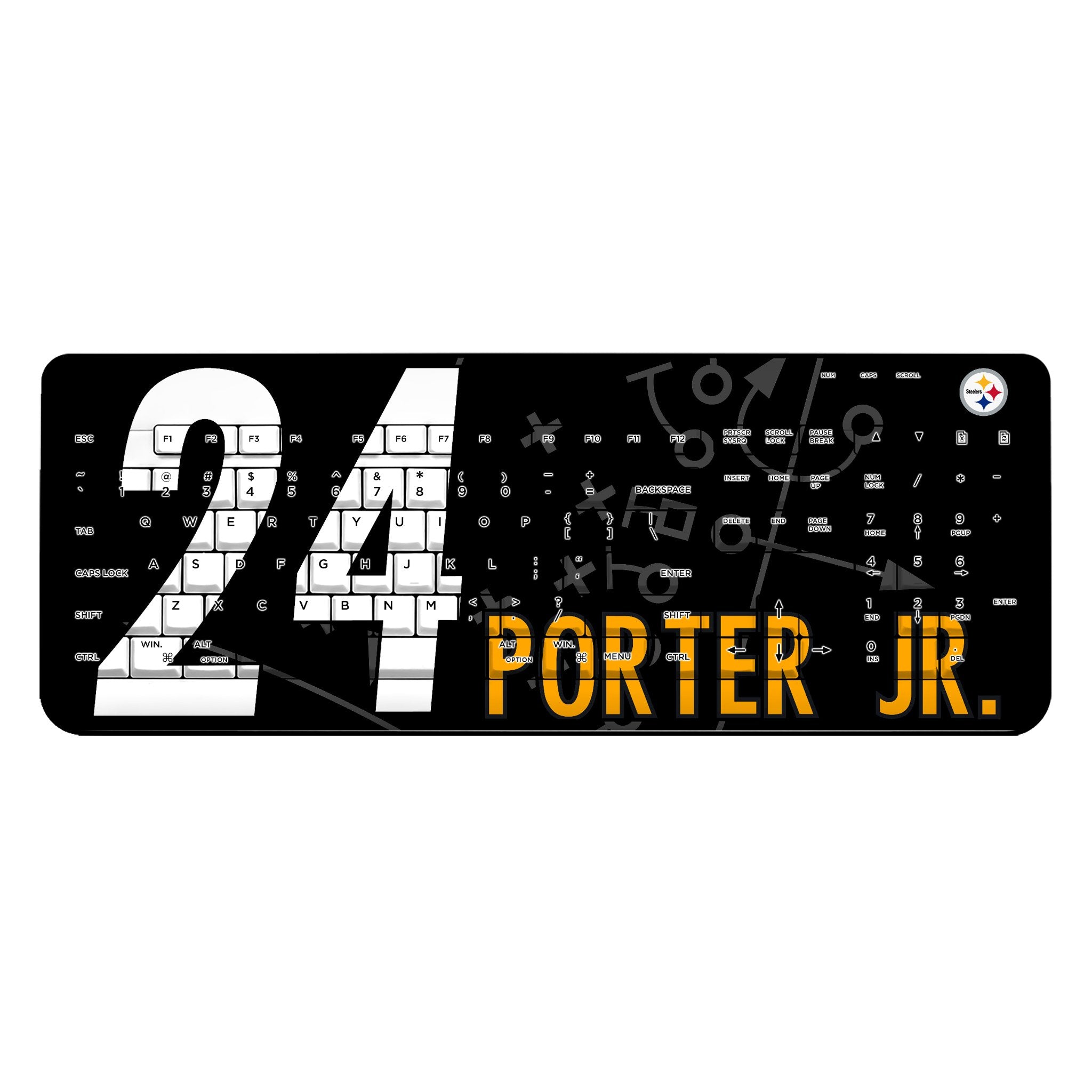 Joey Porter Jr. Pittsburgh Steelers 24 Ready Wireless USB Keyboard - Sports Gifts, Sports Memorabilia, Sports Collectibles, Fan Shop