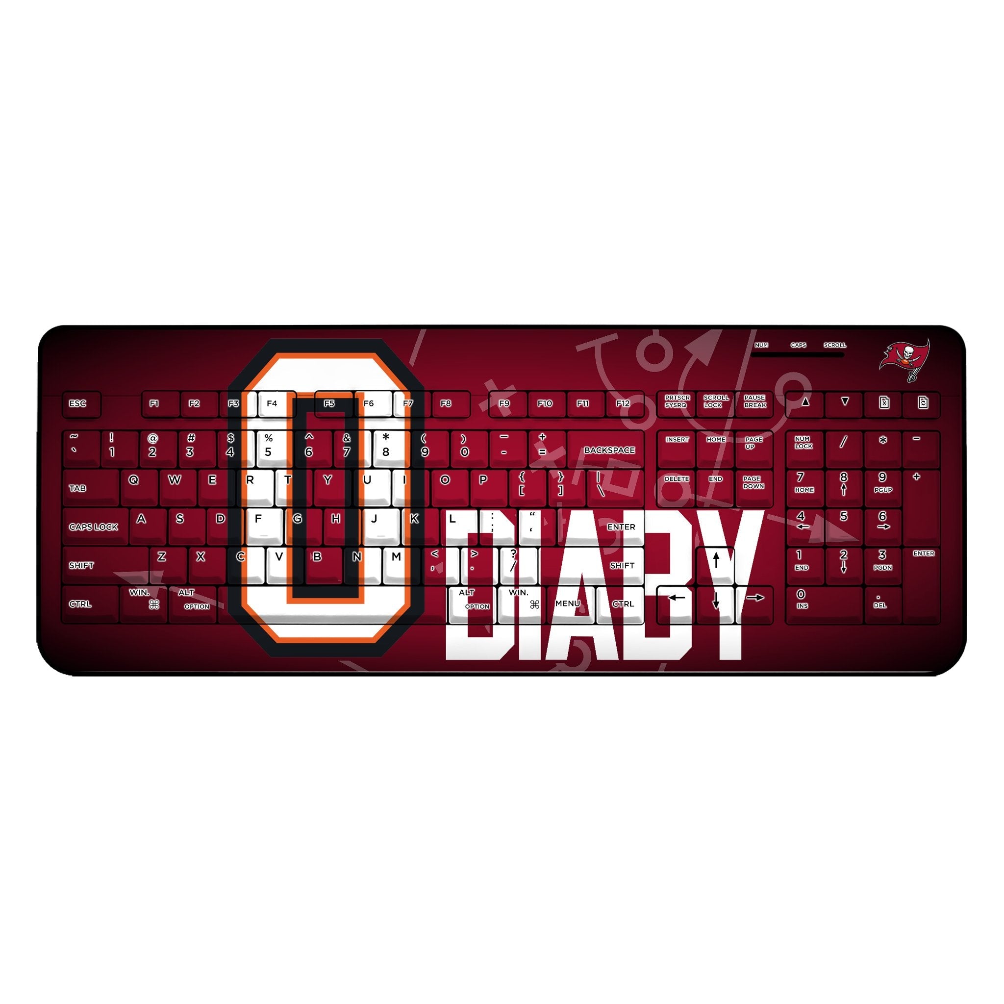 YaYa Diaby Tampa Bay Buccaneers 0 Ready Wireless USB Keyboard - Sports Gifts, Sports Memorabilia, Sports Collectibles, Fan Shop