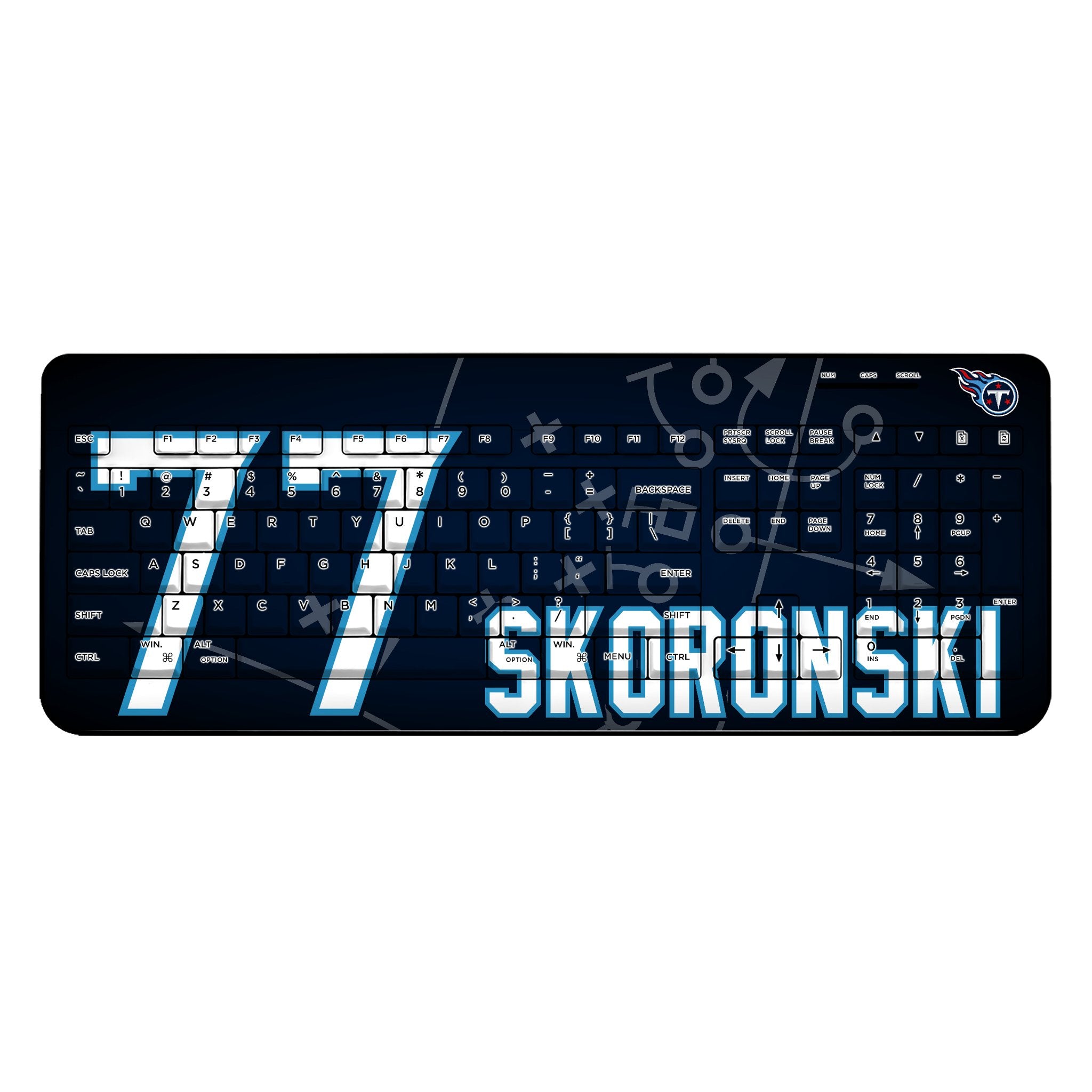 Peter Skoronski Tennessee Titans 77 Ready Wireless USB Keyboard - Sports Gifts, Sports Memorabilia, Sports Collectibles, Fan Shop