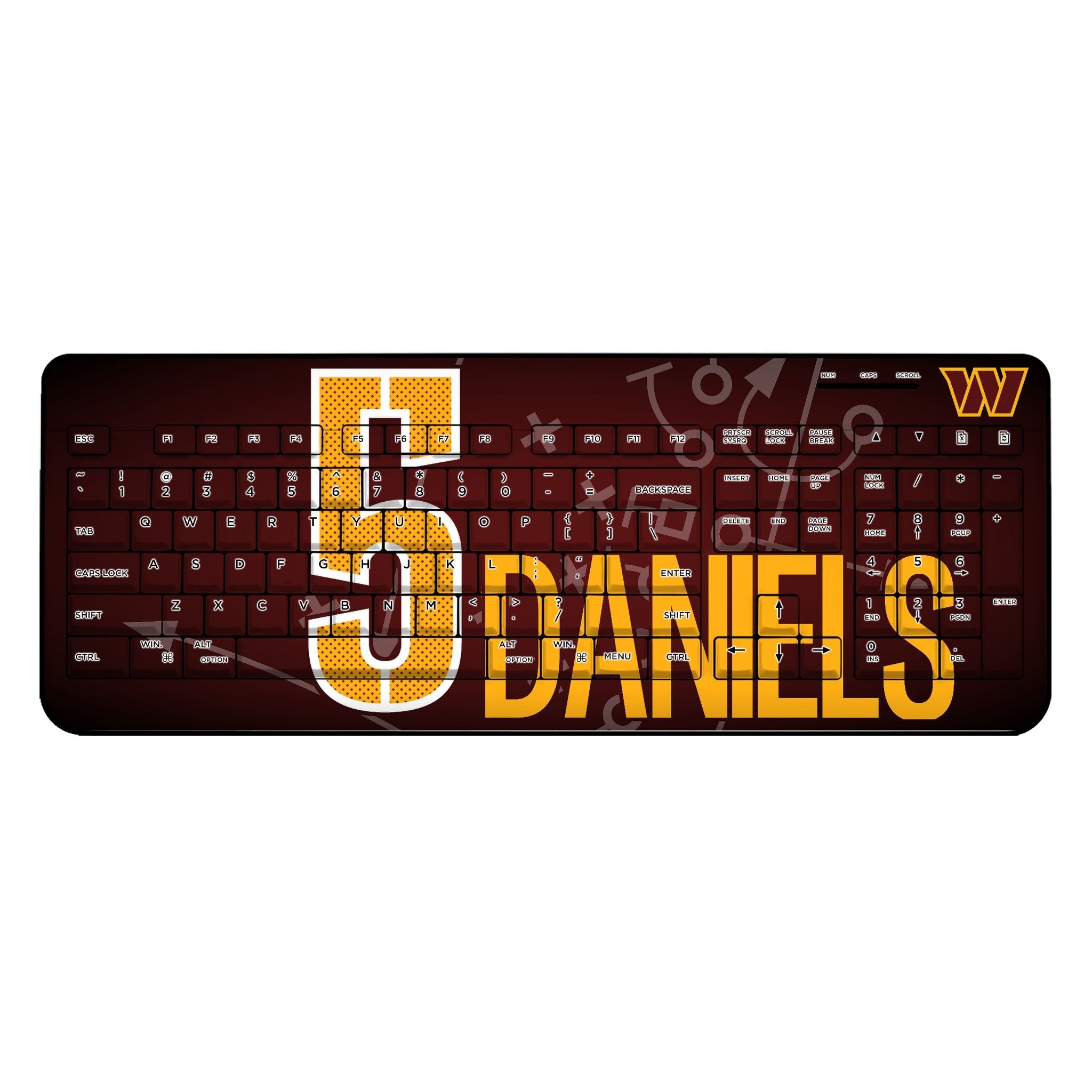 Jayden Daniels Washington Commanders 5 Ready Wireless USB Keyboard - Sports Gifts, Sports Memorabilia, Sports Collectibles, Fan Shop