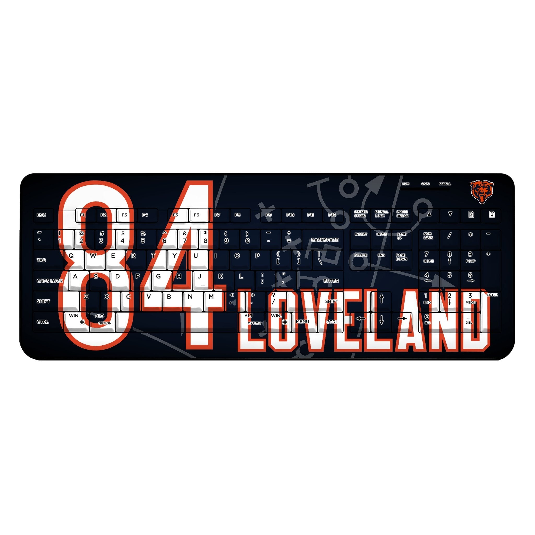 Colston Loveland Chicago Bears 84 Game Tactic Wireless USB Keyboard - Sports Gifts, Sports Memorabilia, Sports Collectibles, Fan Shop