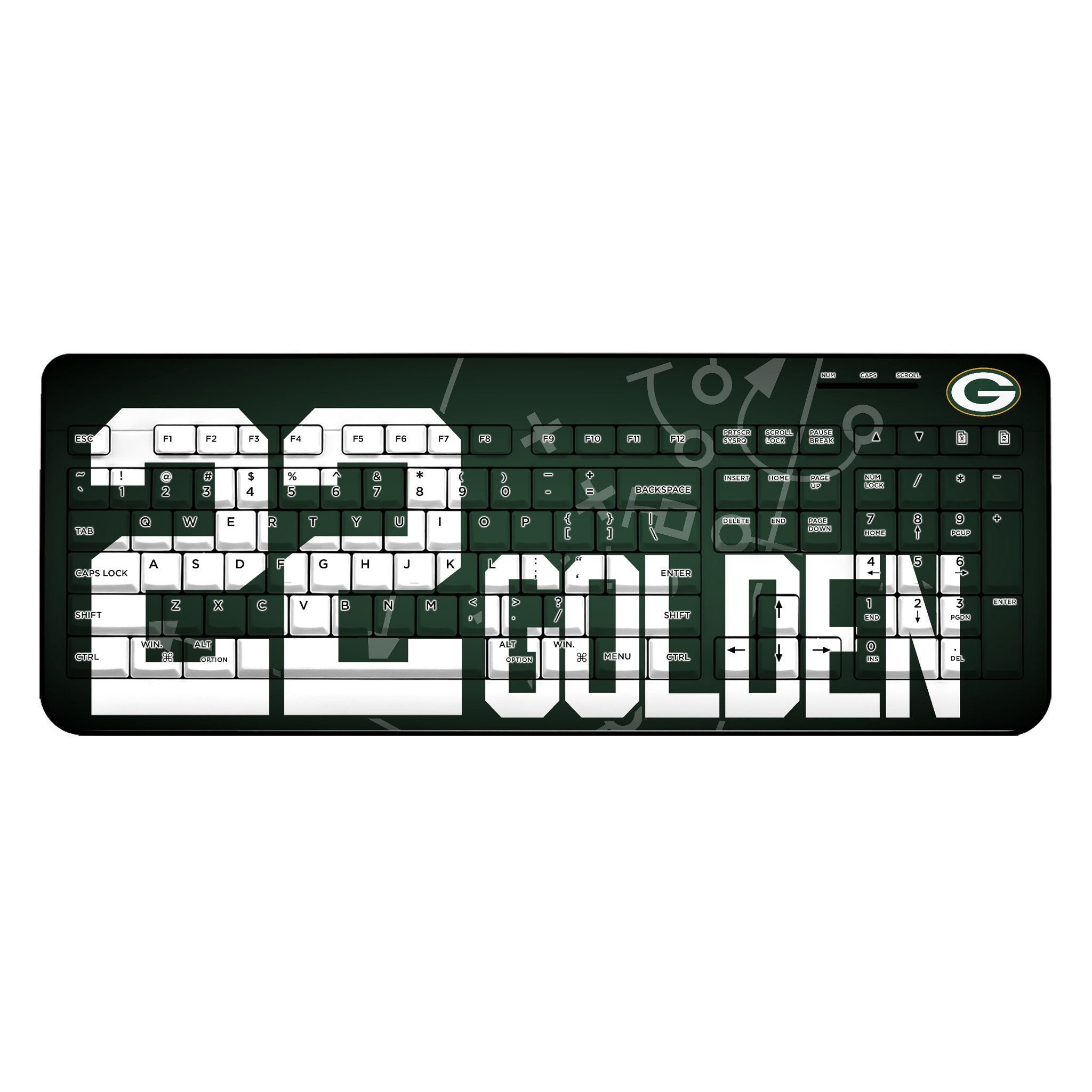 Matthew Golden Green Bay Packers 22 Game Tactic Wireless USB Keyboard - Sports Gifts, Sports Memorabilia, Sports Collectibles, Fan Shop