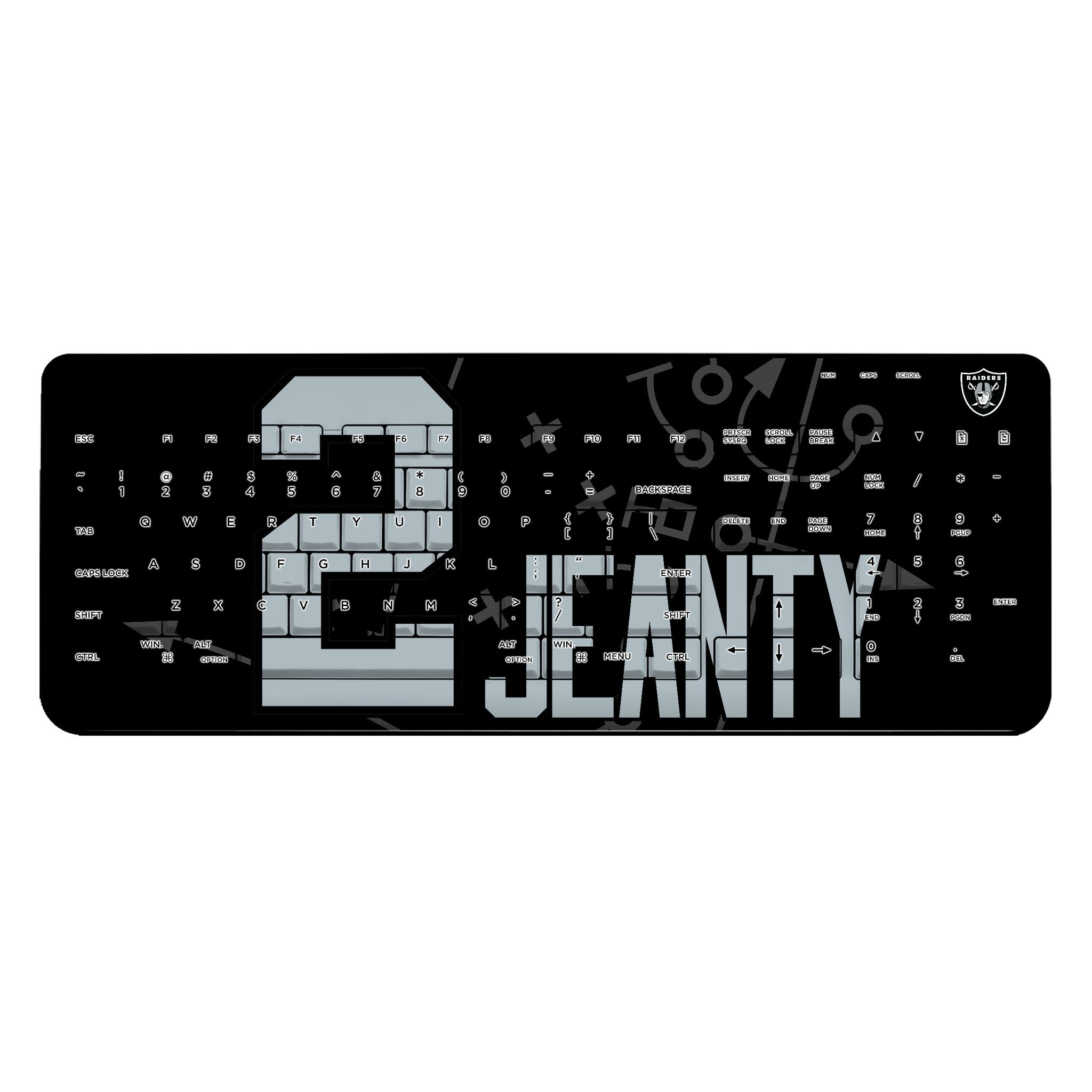 Ashton Jeanty Las Vegas Raiders 2 Game Tactic Wireless USB Keyboard - Sports Gifts, Sports Memorabilia, Sports Collectibles, Fan Shop