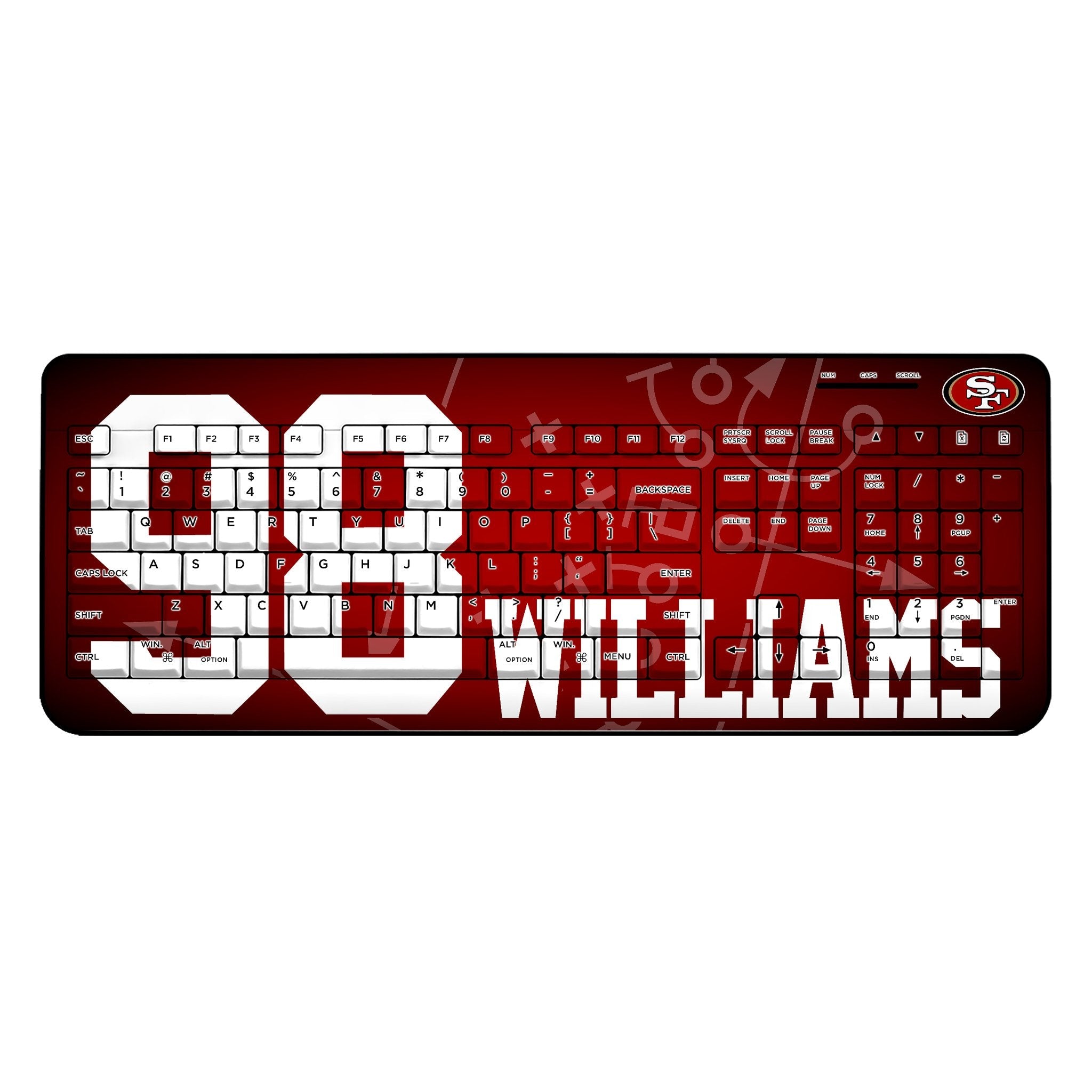 Mykel Williams San Francisco 49ers 98 Game Tactic Wireless USB Keyboard - Sports Gifts, Sports Memorabilia, Sports Collectibles, Fan Shop