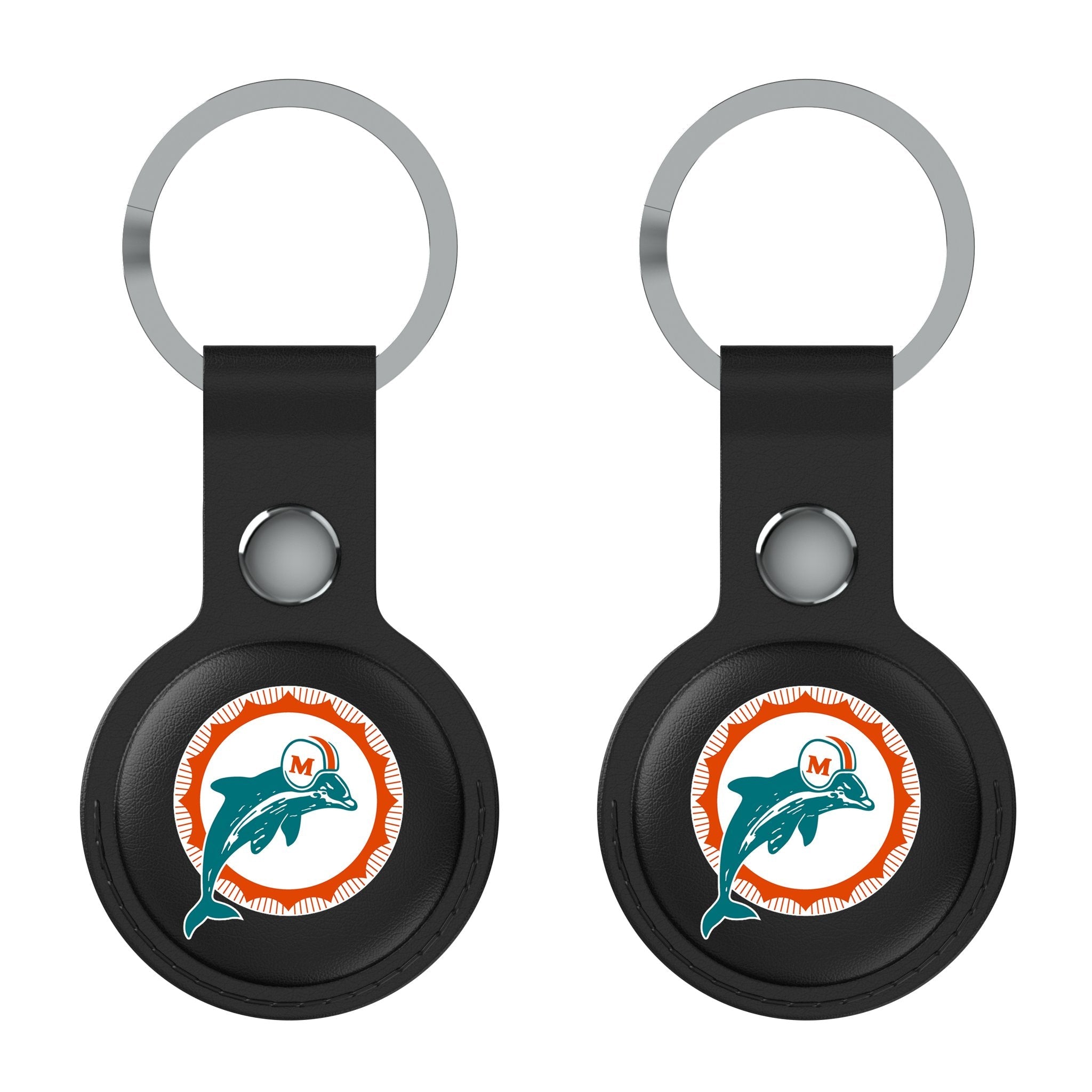 Miami Dolphins 1966-1973 Historic Collection Insignia Black Airtag Holder 2-Pack - Sports Gifts, Sports Memorabilia, Sports Collectibles, Fan Shop