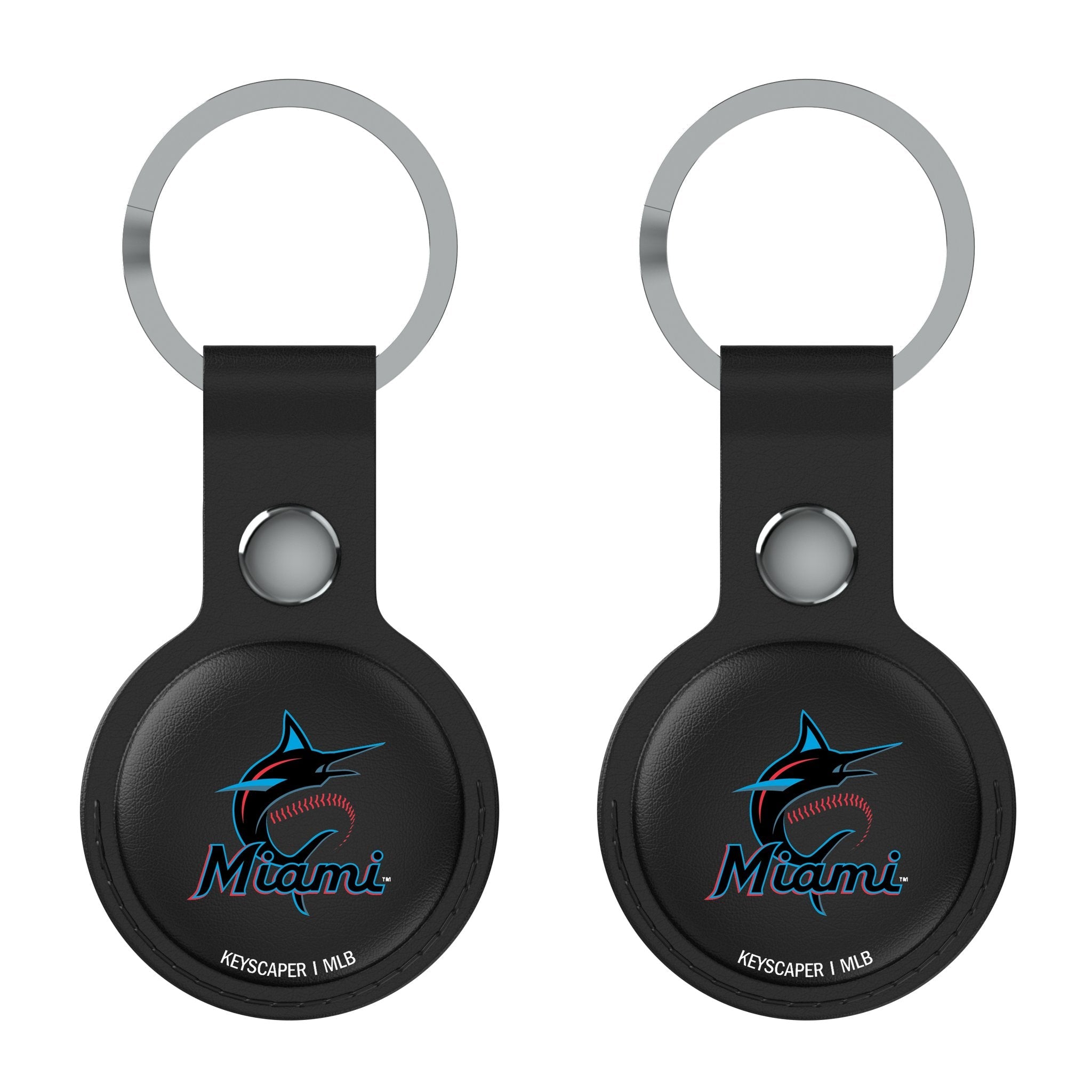 Miami Marlins Insignia Black Airtag Holder 2-Pack - Sports Gifts, Sports Memorabilia, Sports Collectibles, Fan Shop