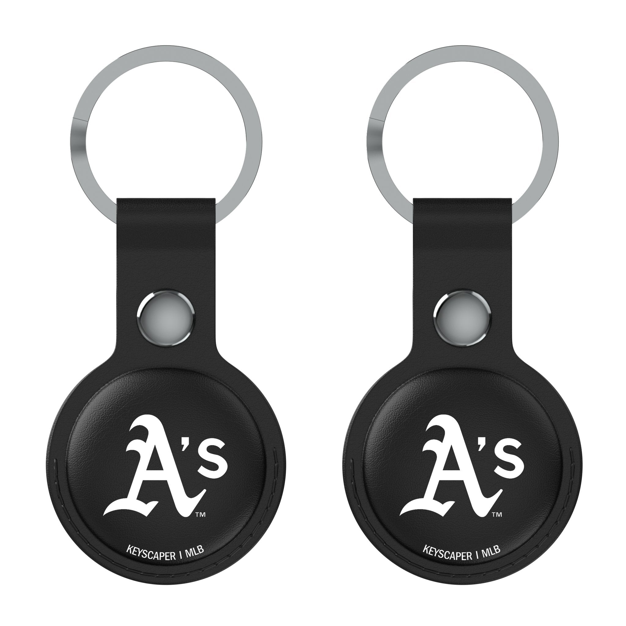 Oakland Athletics Insignia Black Airtag Holder 2-Pack - Sports Gifts, Sports Memorabilia, Sports Collectibles, Fan Shop