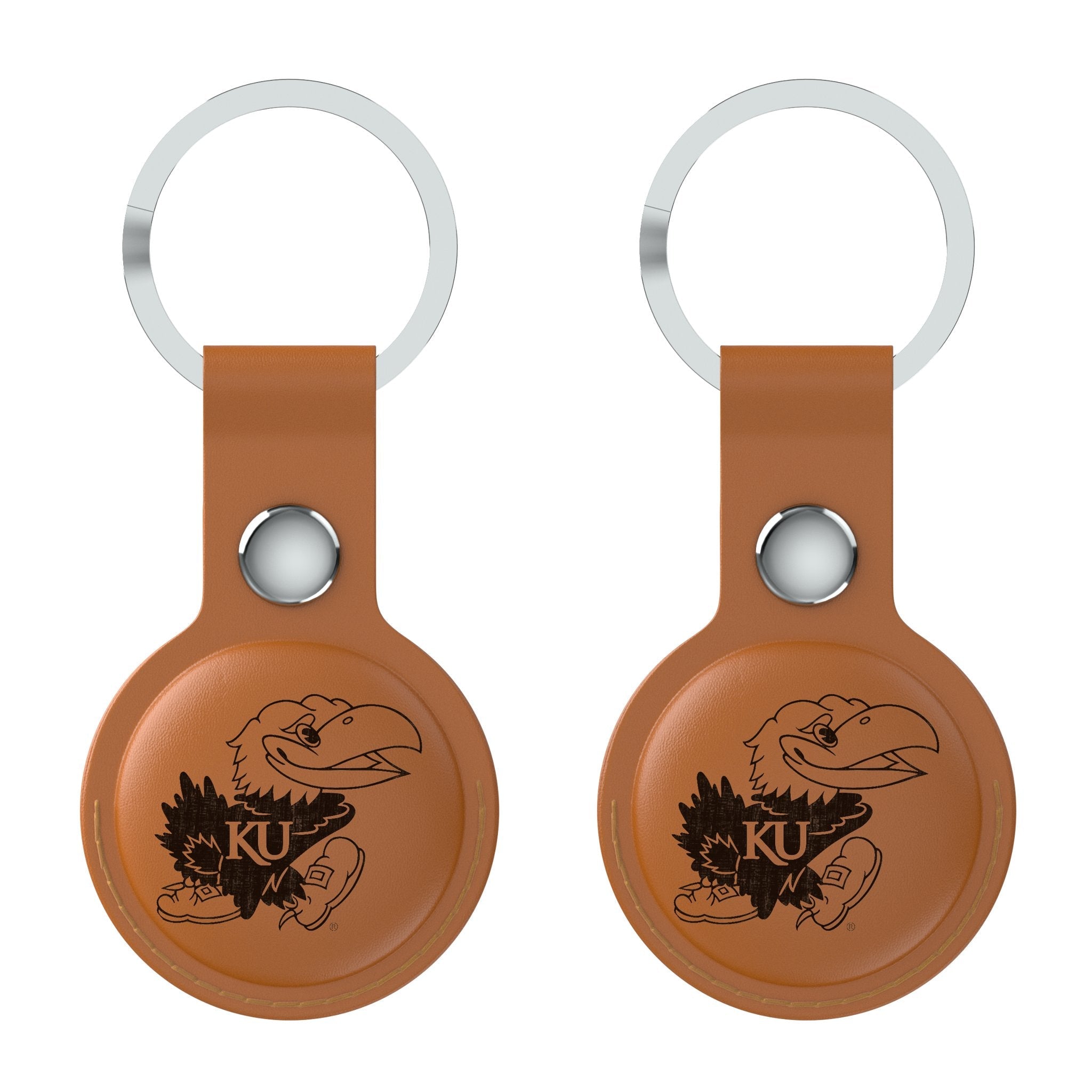University of Kansas Jayhawks Burn Brown Airtag Holder 2-Pack - Sports Gifts, Sports Memorabilia, Sports Collectibles, Fan Shop