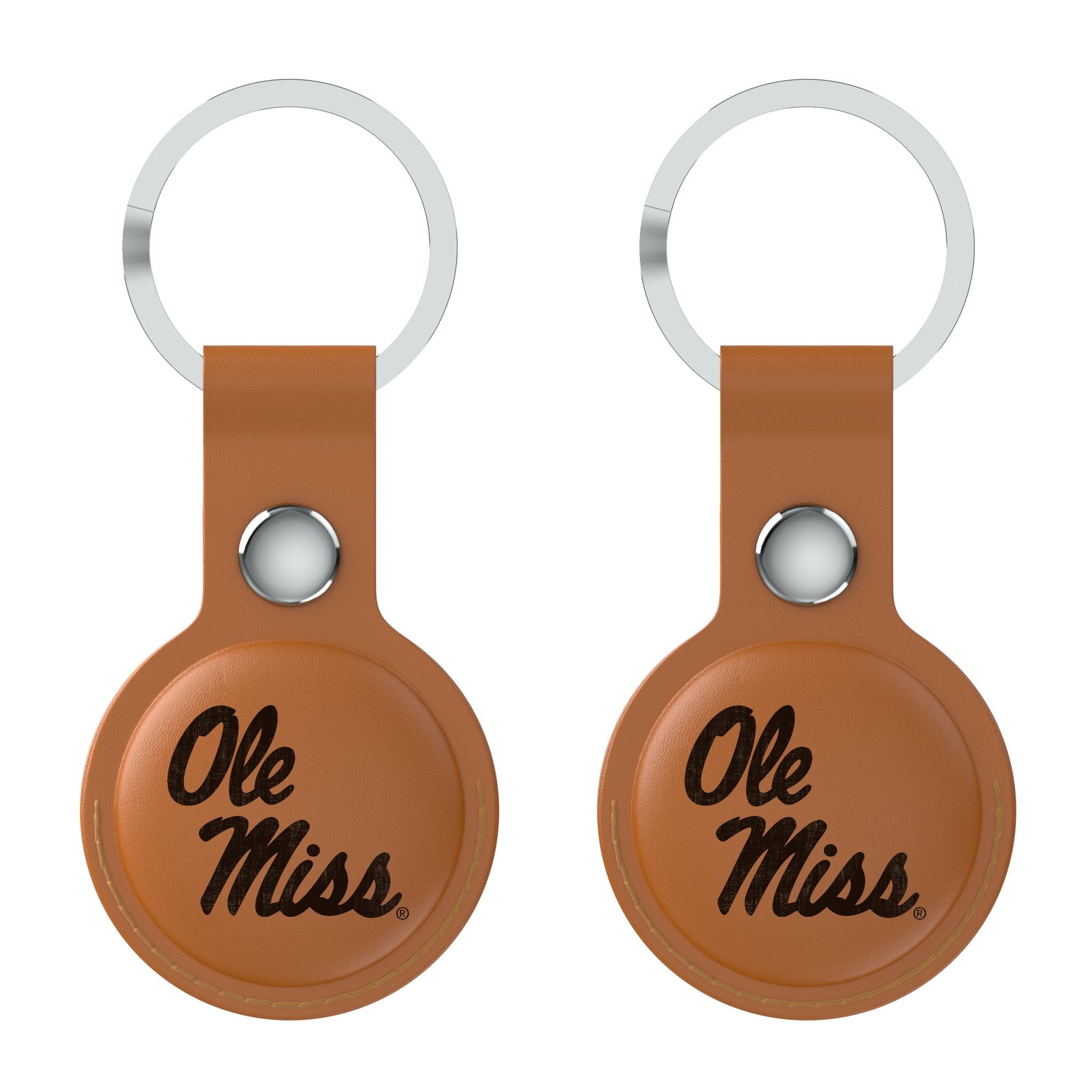 University of Mississippi Rebels Burn Brown Airtag Holder 2-Pack - Sports Gifts, Sports Memorabilia, Sports Collectibles, Fan Shop
