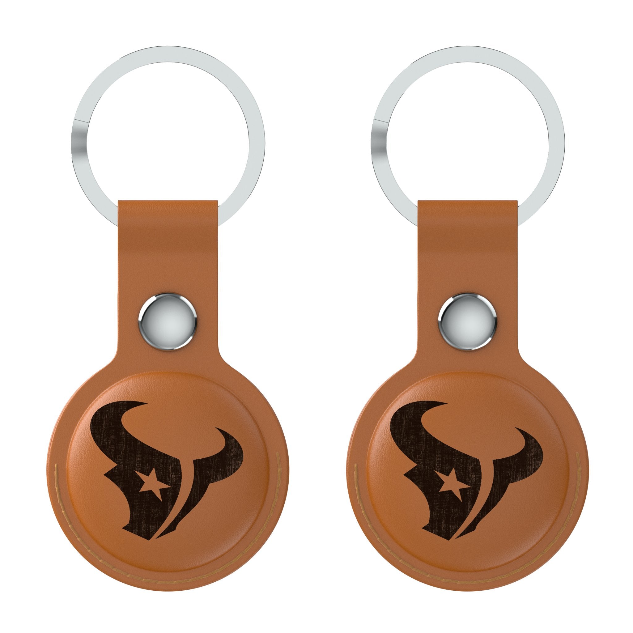 Houston Texans Burn Brown Airtag Holder 2-Pack - Sports Gifts, Sports Memorabilia, Sports Collectibles, Fan Shop