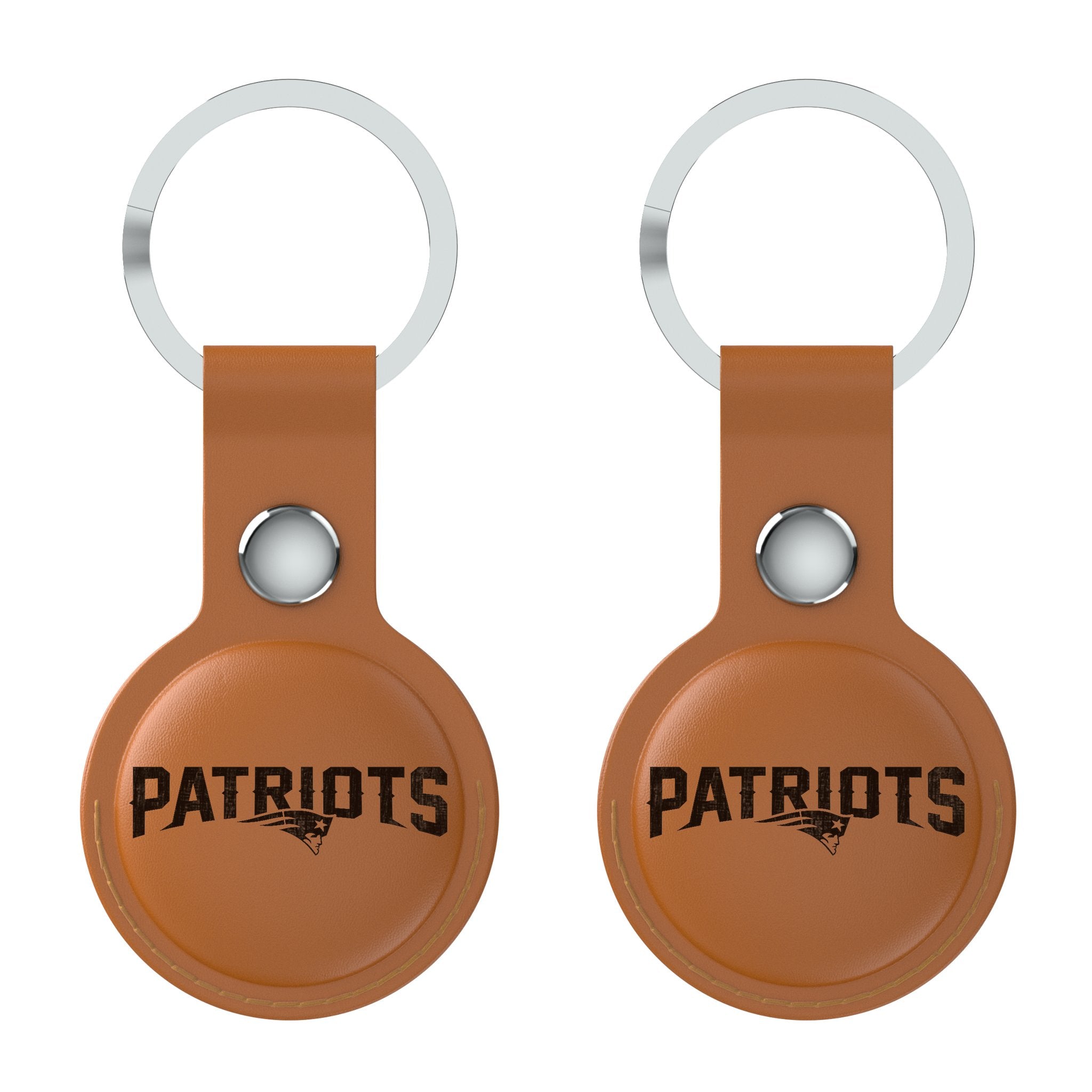 New England Patriots Burn Brown Airtag Holder 2-Pack - Sports Gifts, Sports Memorabilia, Sports Collectibles, Fan Shop