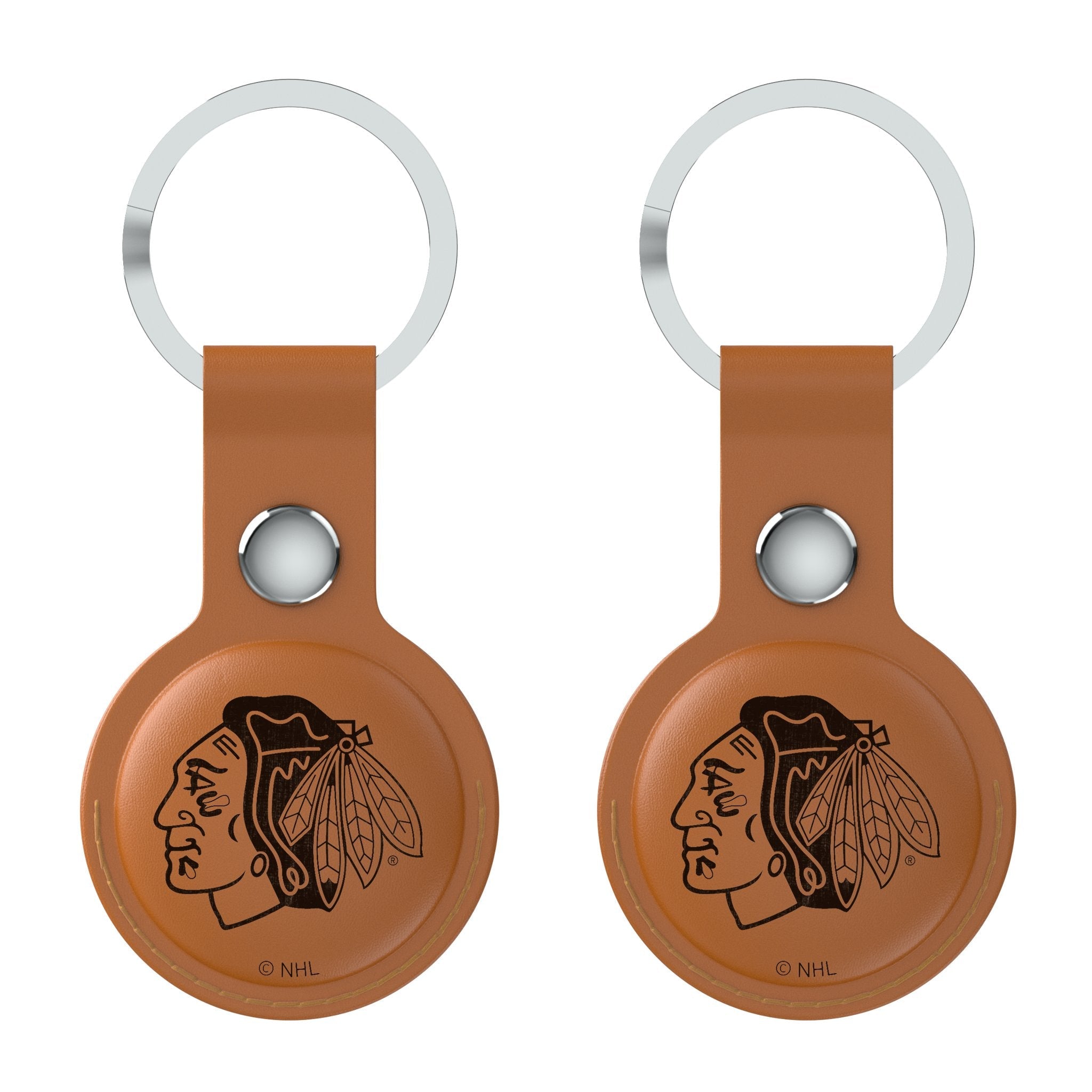 Chicago Blackhawks Burn Brown Airtag Holder 2-Pack - Sports Gifts, Sports Memorabilia, Sports Collectibles, Fan Shop