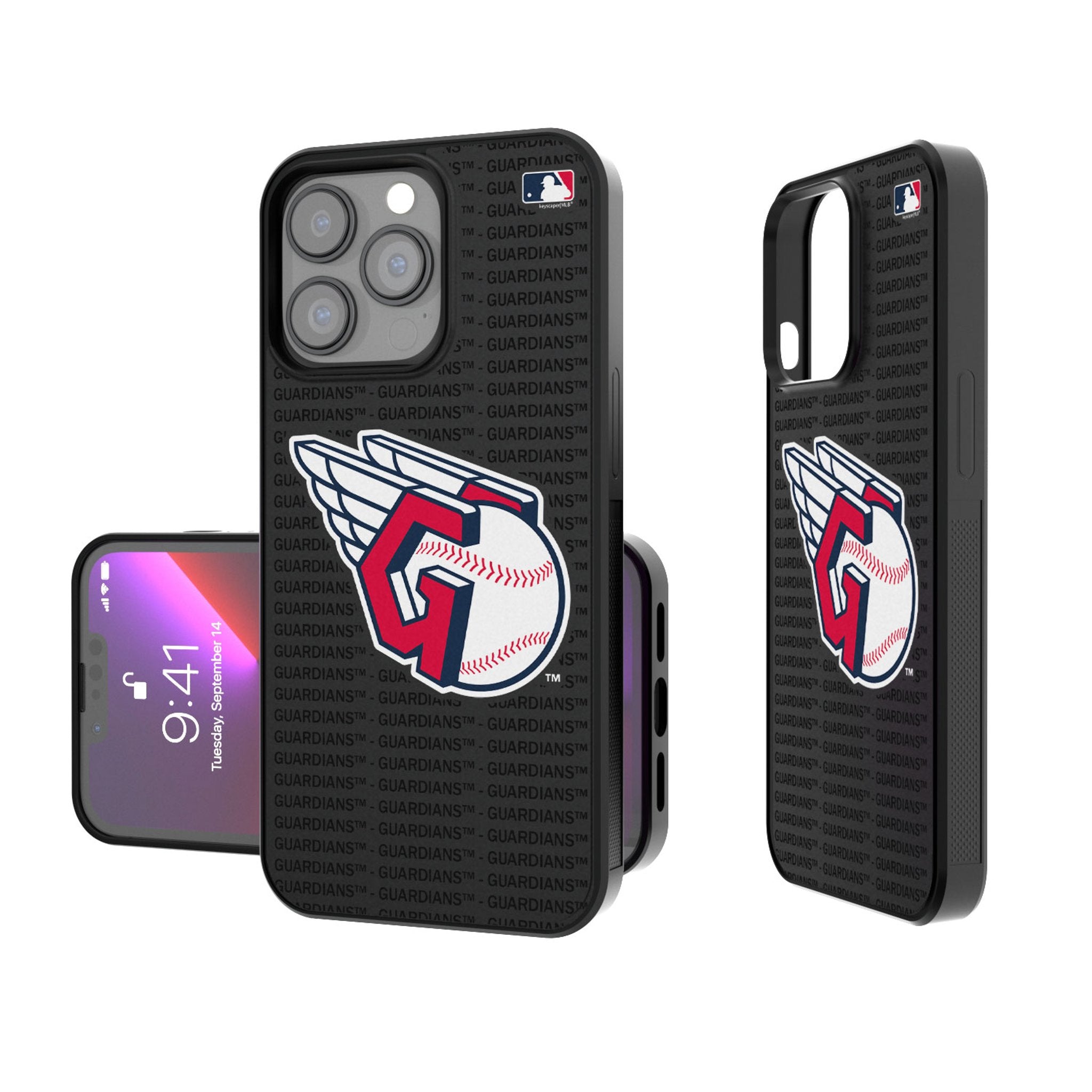 Cleveland Guardians Text Backdrop Bump Phone Case - Sports Gifts, Sports Memorabilia, Sports Collectibles, Fan Shop