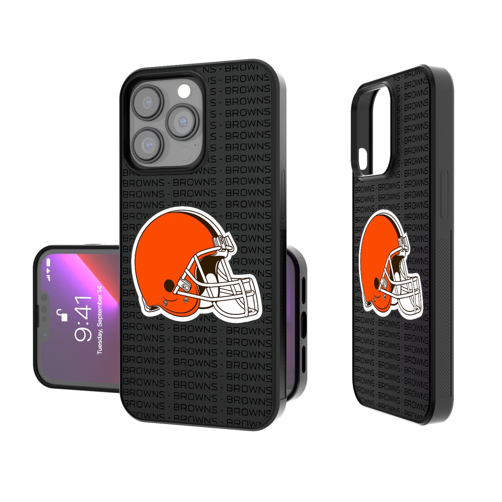 Cleveland Browns Text Backdrop Bump Phone Case - Sports Gifts, Sports Memorabilia, Sports Collectibles, Fan Shop