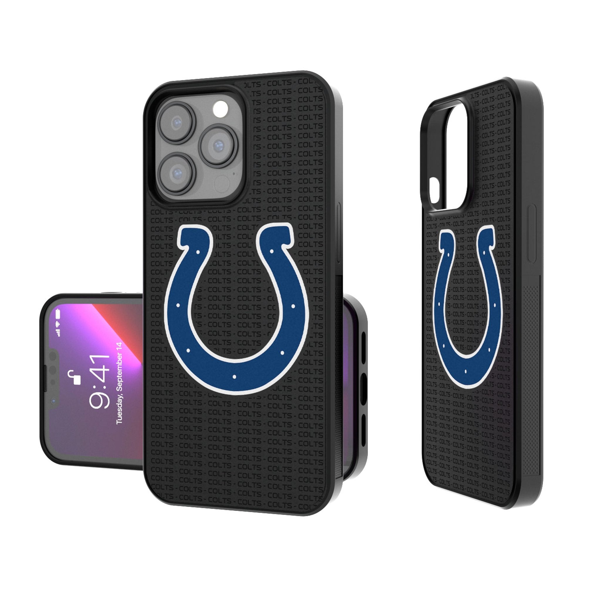 Indianapolis Colts Text Backdrop Bump Phone Case - Sports Gifts, Sports Memorabilia, Sports Collectibles, Fan Shop