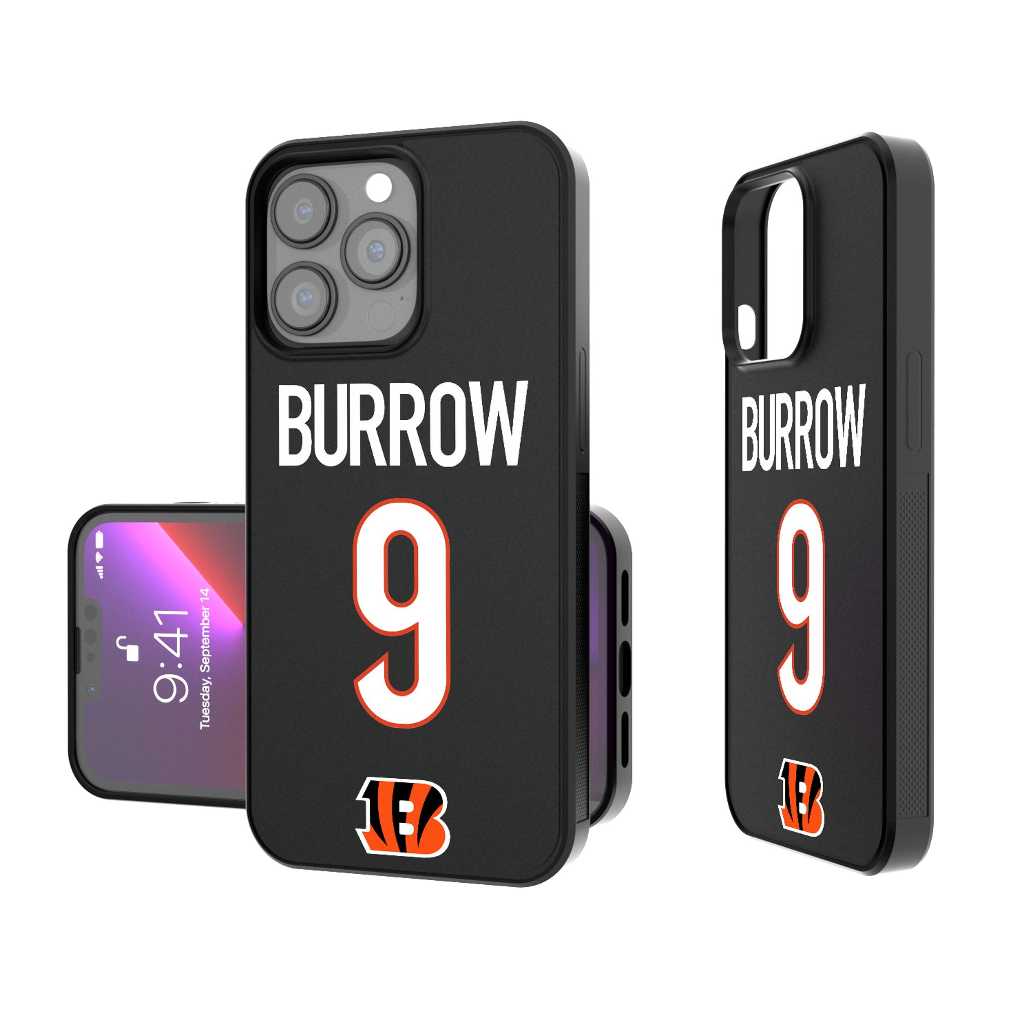 Joe Burrow Cincinnati Bengals 9 Ready Bump Phone Case - Sports Gifts, Sports Memorabilia, Sports Collectibles, Fan Shop