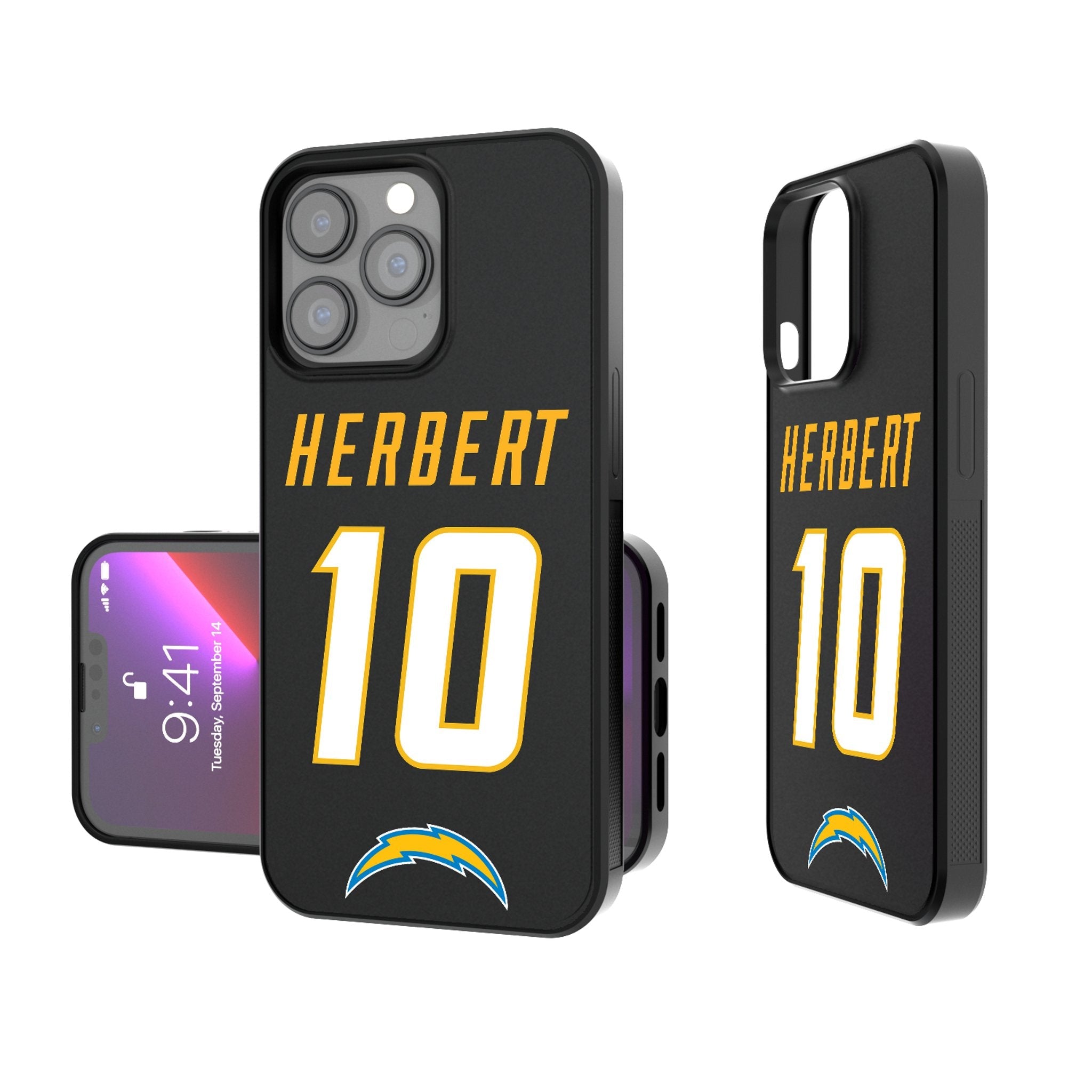 Justin Herbert Los Angeles Chargers 10 Ready Bump Phone Case - Sports Gifts, Sports Memorabilia, Sports Collectibles, Fan Shop