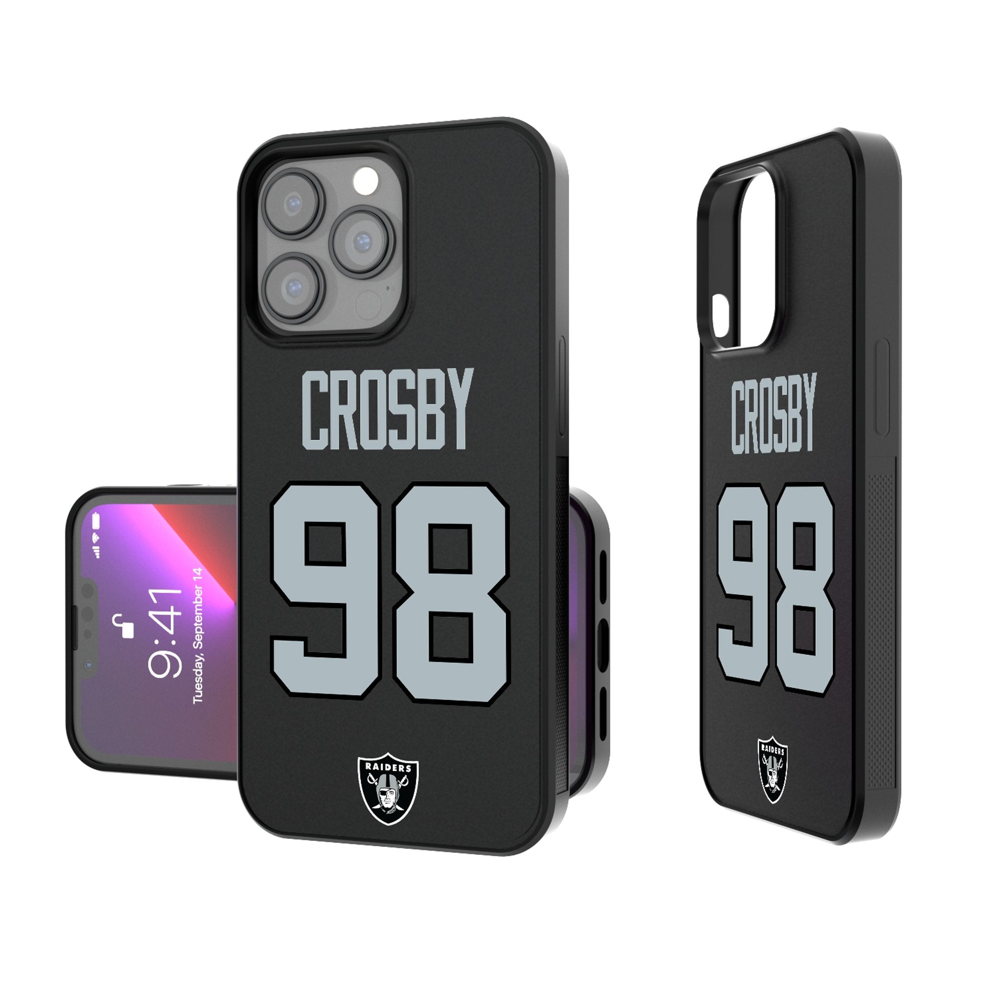 Maxx Crosby Las Vegas Raiders 98 Ready Bump Phone Case - Sports Gifts, Sports Memorabilia, Sports Collectibles, Fan Shop