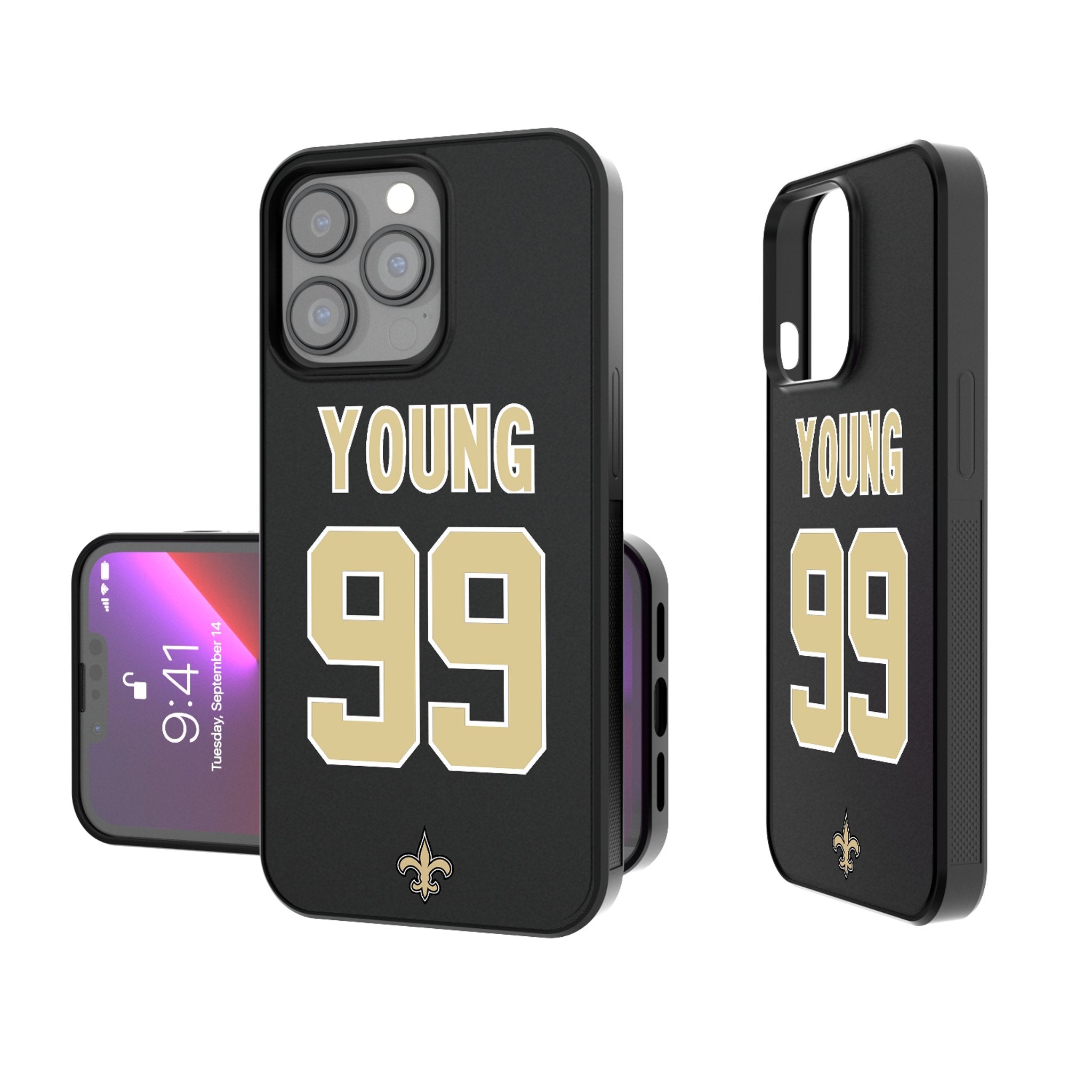 Chase Young New Orleans Saints 99 Ready Bump Phone Case - Sports Gifts, Sports Memorabilia, Sports Collectibles, Fan Shop