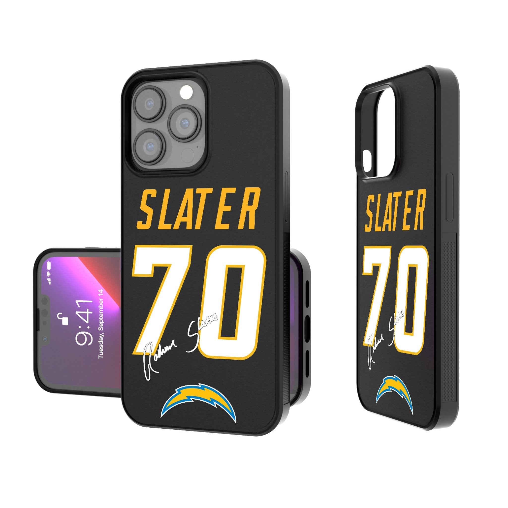 RaShawn Slater Los Angeles Chargers 70 Ready Bump Phone Case - Sports Gifts, Sports Memorabilia, Sports Collectibles, Fan Shop