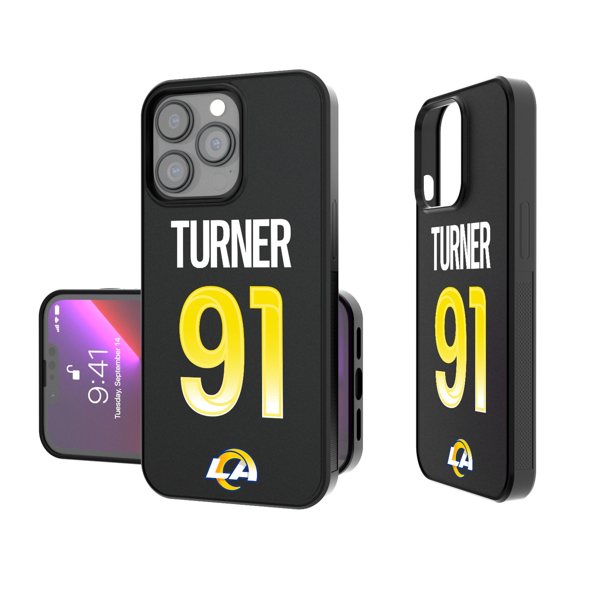 Kobie Turner Los Angeles Rams 91 Ready Bump Phone Case - Sports Gifts, Sports Memorabilia, Sports Collectibles, Fan Shop