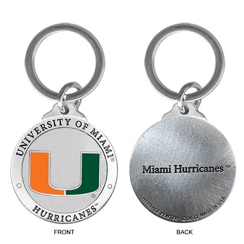 University of Miami Keychain w/ Backtext - Sports Gifts, Sports Memorabilia, Sports Collectibles, Fan Shop