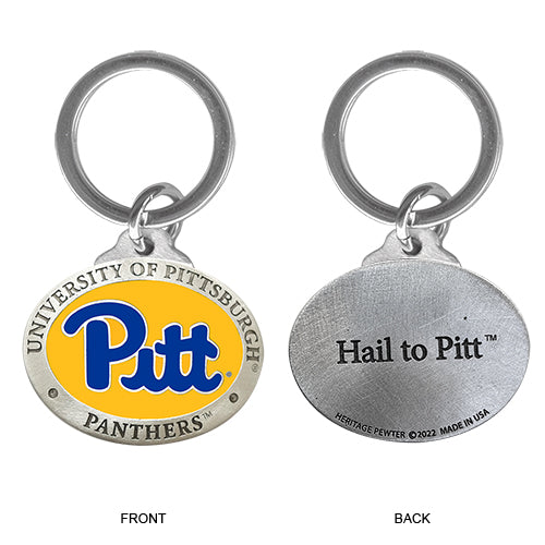 University of Pittsburgh Keychain w/ Backtext - Sports Collectibles, Sports Memorabilia, Sports Fan Shop, Sports Gifts