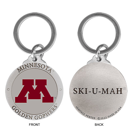 University of Minnesota Golden Gophers Keychain w/ Backtext - Sports Collectibles, Sports Memorabilia, Sports Fan Shop, Sports Gifts