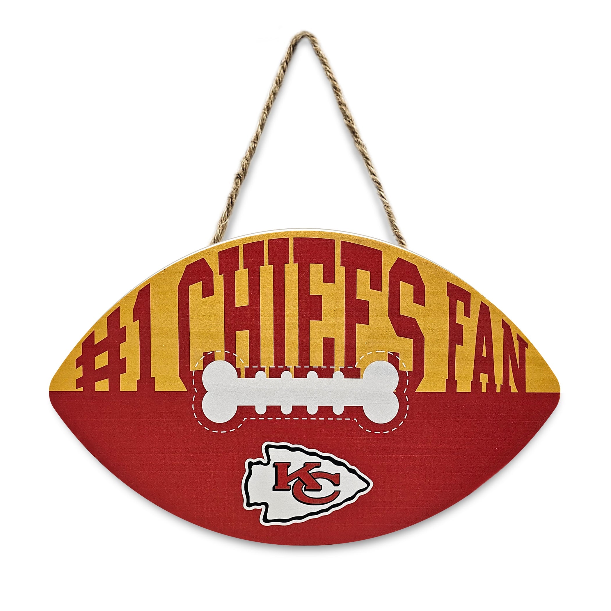 KANSAS CITY CHIEFS FOOTBALL SHAPE SIGN