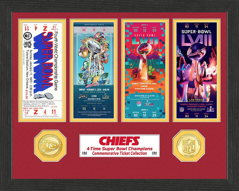 KANSAS CITY CHIEFS SUPER BOWL TICKET COLLECTION BRONZE COIN PHOTO MINT - 757 Sports Collectibles