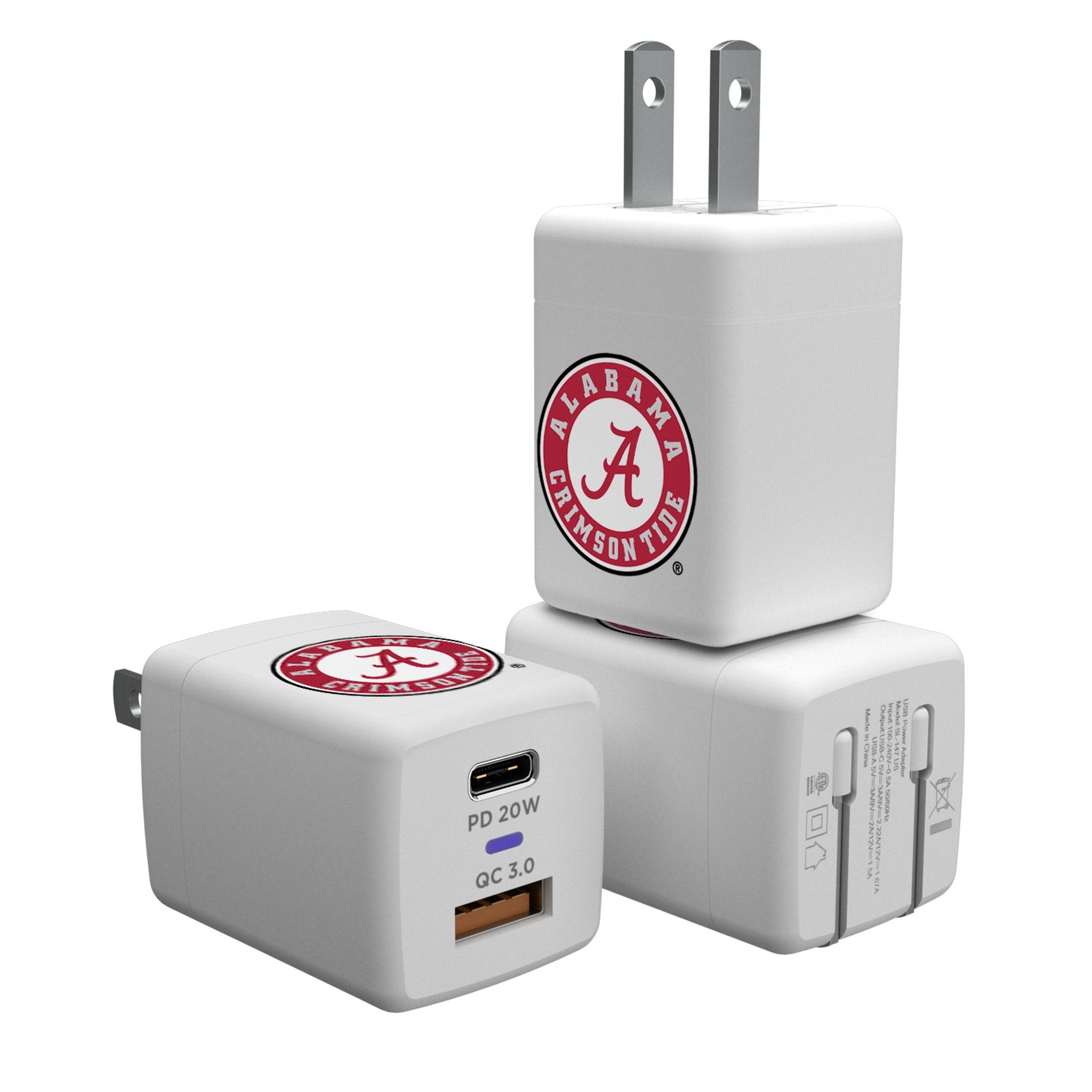 University of Alabama Crimson Tide Insignia USB A/C Charger - Sports Gifts, Sports Memorabilia, Sports Collectibles, Fan Shop