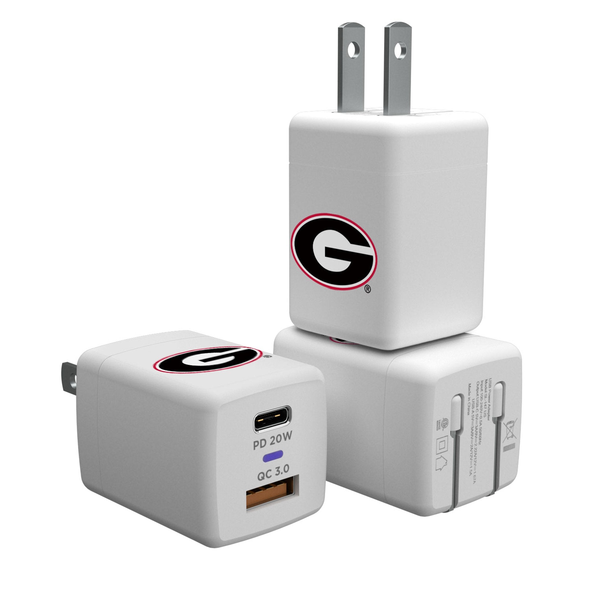 University of Georgia Bulldogs Insignia USB A/C Charger - Sports Gifts, Sports Memorabilia, Sports Collectibles, Fan Shop