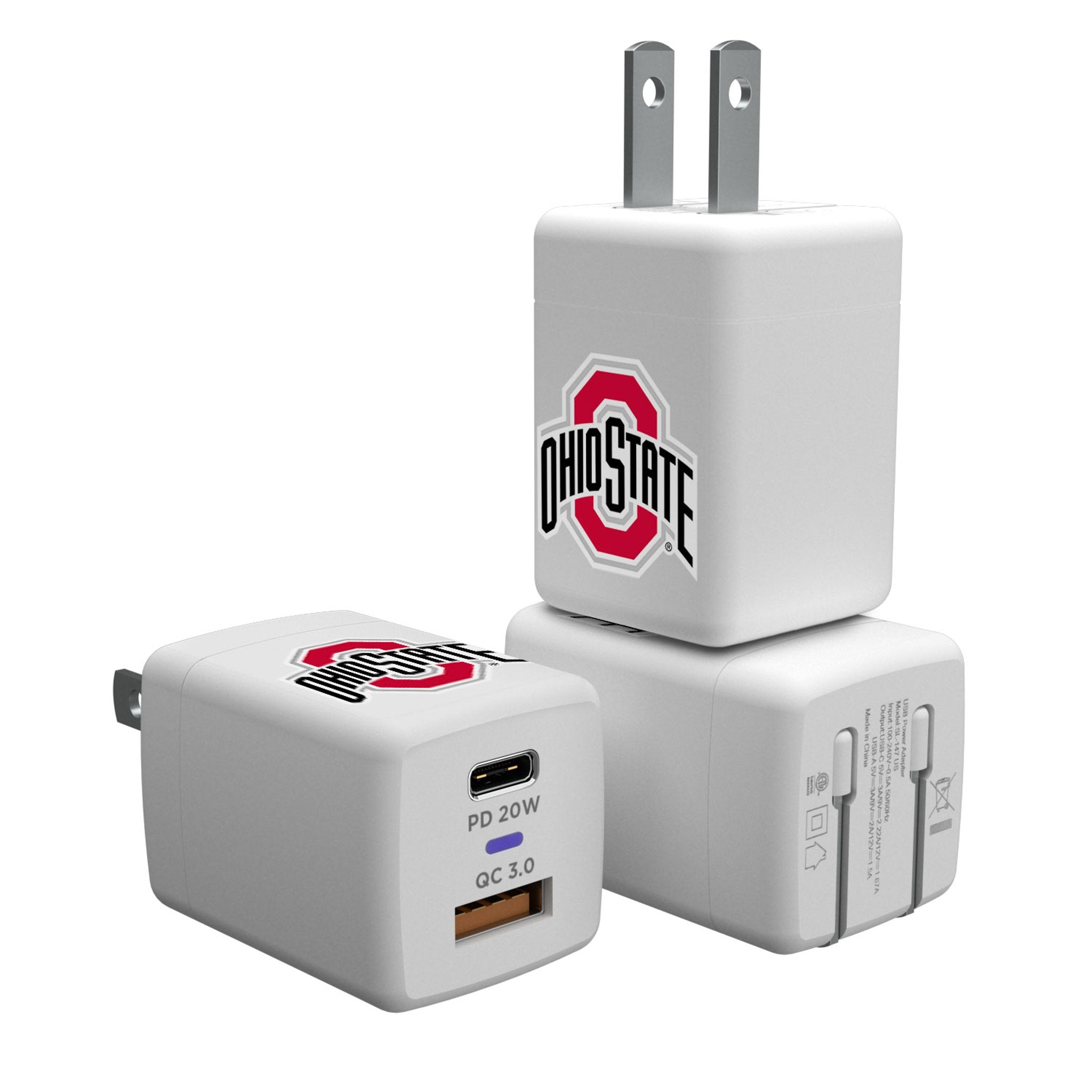 Ohio State University Buckeyes Insignia USB A/C Charger - Sports Gifts, Sports Memorabilia, Sports Collectibles, Fan Shop