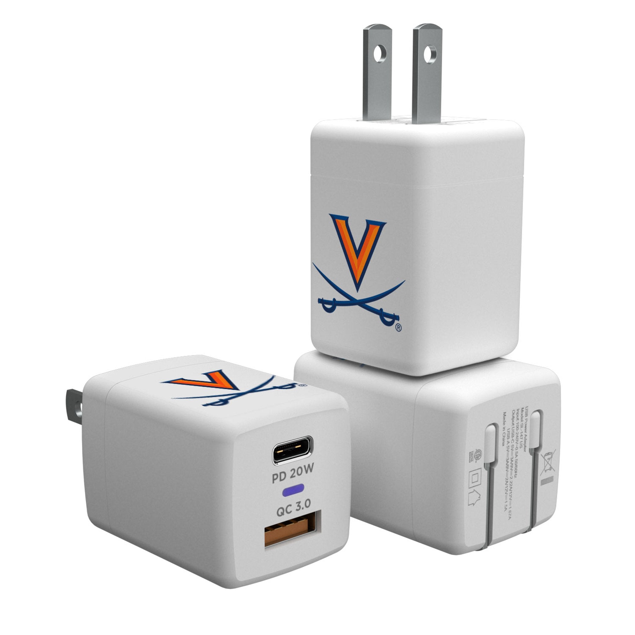 University of Virginia Cavaliers Insignia USB A/C Charger - Sports Gifts, Sports Memorabilia, Sports Collectibles, Fan Shop