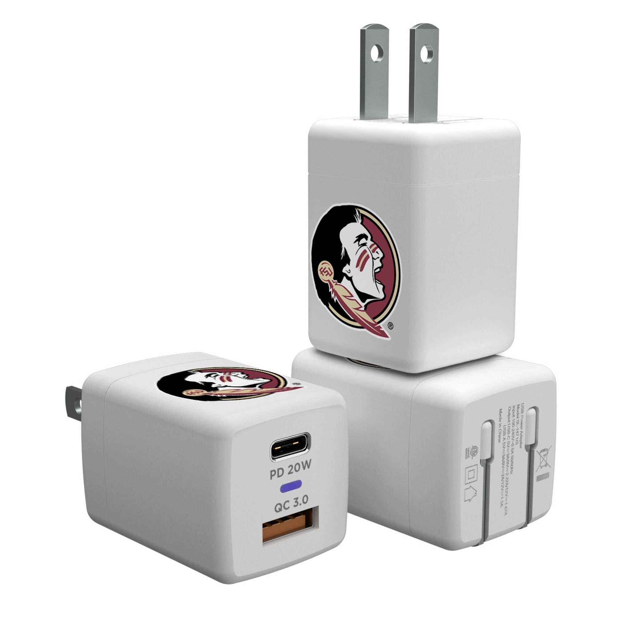 Florida State University Seminoles Insignia USB A/C Charger - Sports Gifts, Sports Memorabilia, Sports Collectibles, Fan Shop
