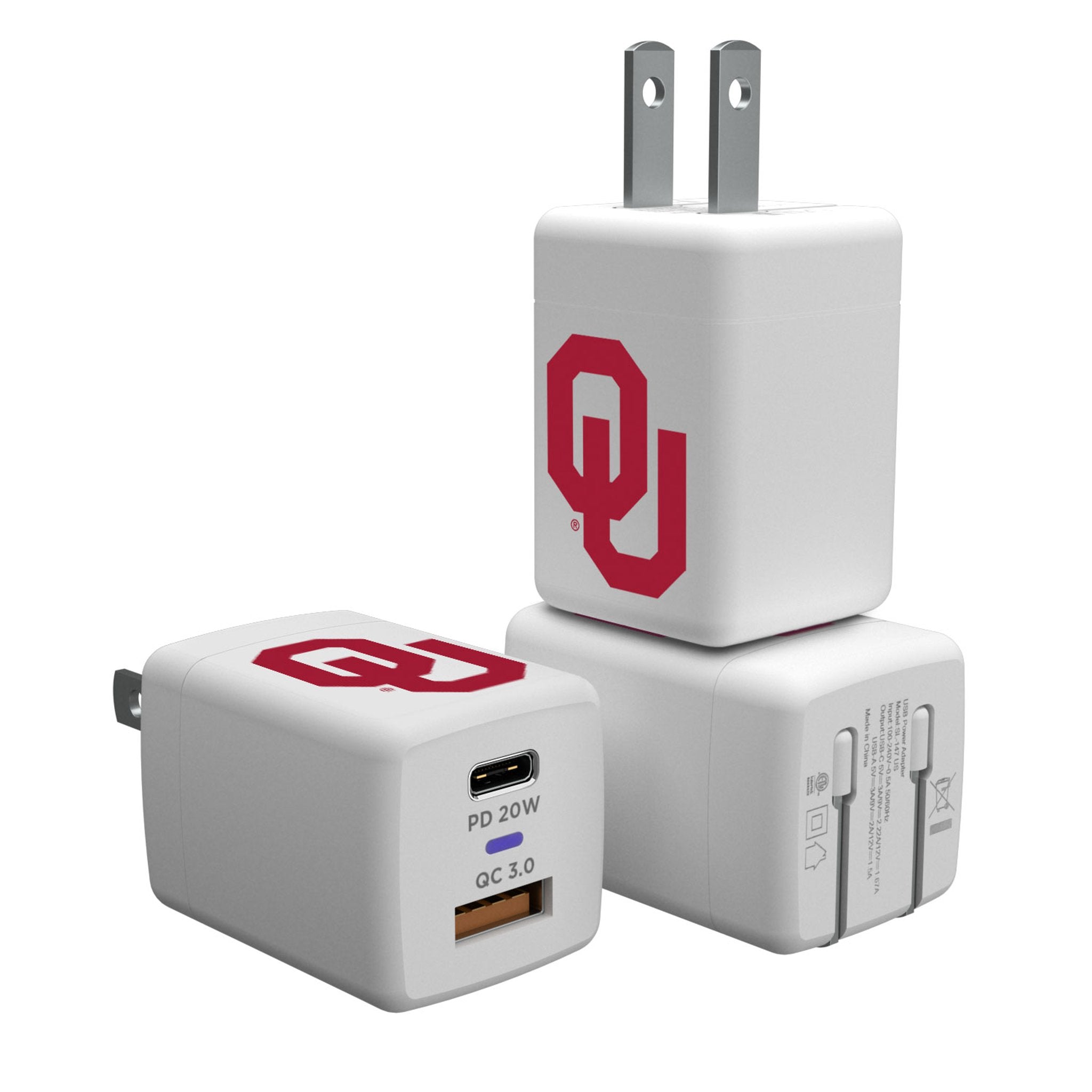 University of Oklahoma Sooners Insignia USB A/C Charger - Sports Gifts, Sports Memorabilia, Sports Collectibles, Fan Shop