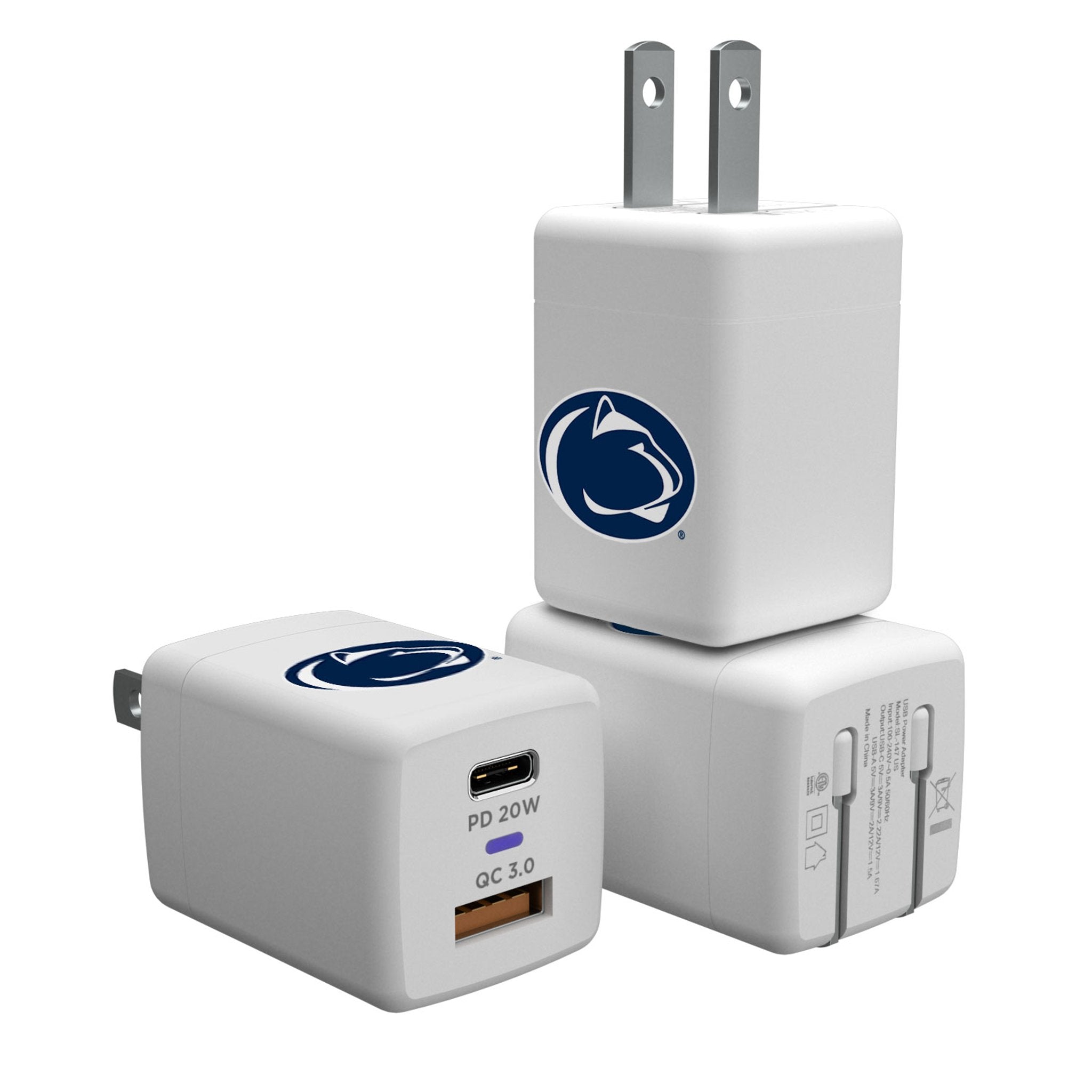 Pennsylvania State University Nittany Lions Insignia USB A/C Charger - Sports Gifts, Sports Memorabilia, Sports Collectibles, Fan Shop