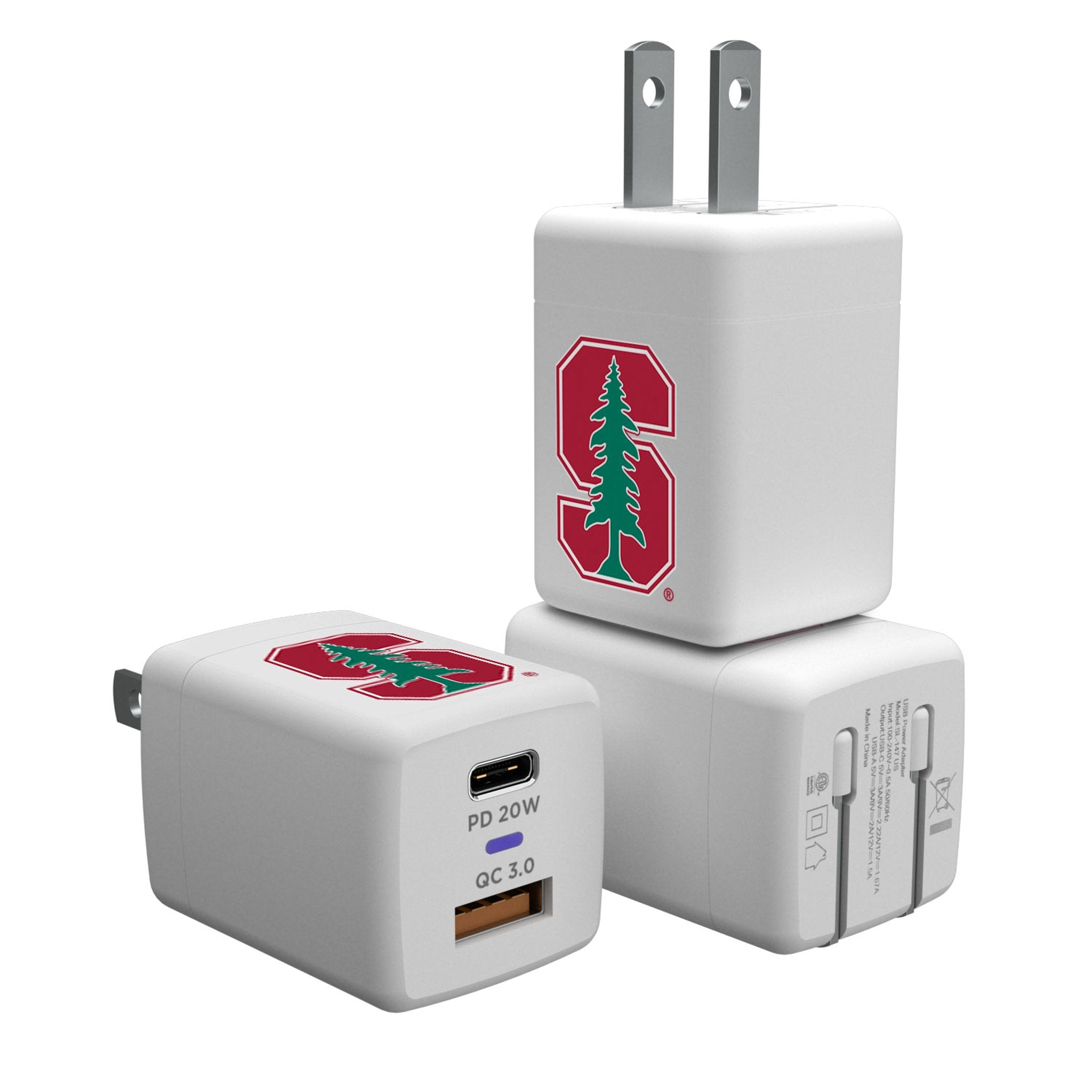 Stanford University Cardinal Insignia USB A/C Charger - Sports Gifts, Sports Memorabilia, Sports Collectibles, Fan Shop