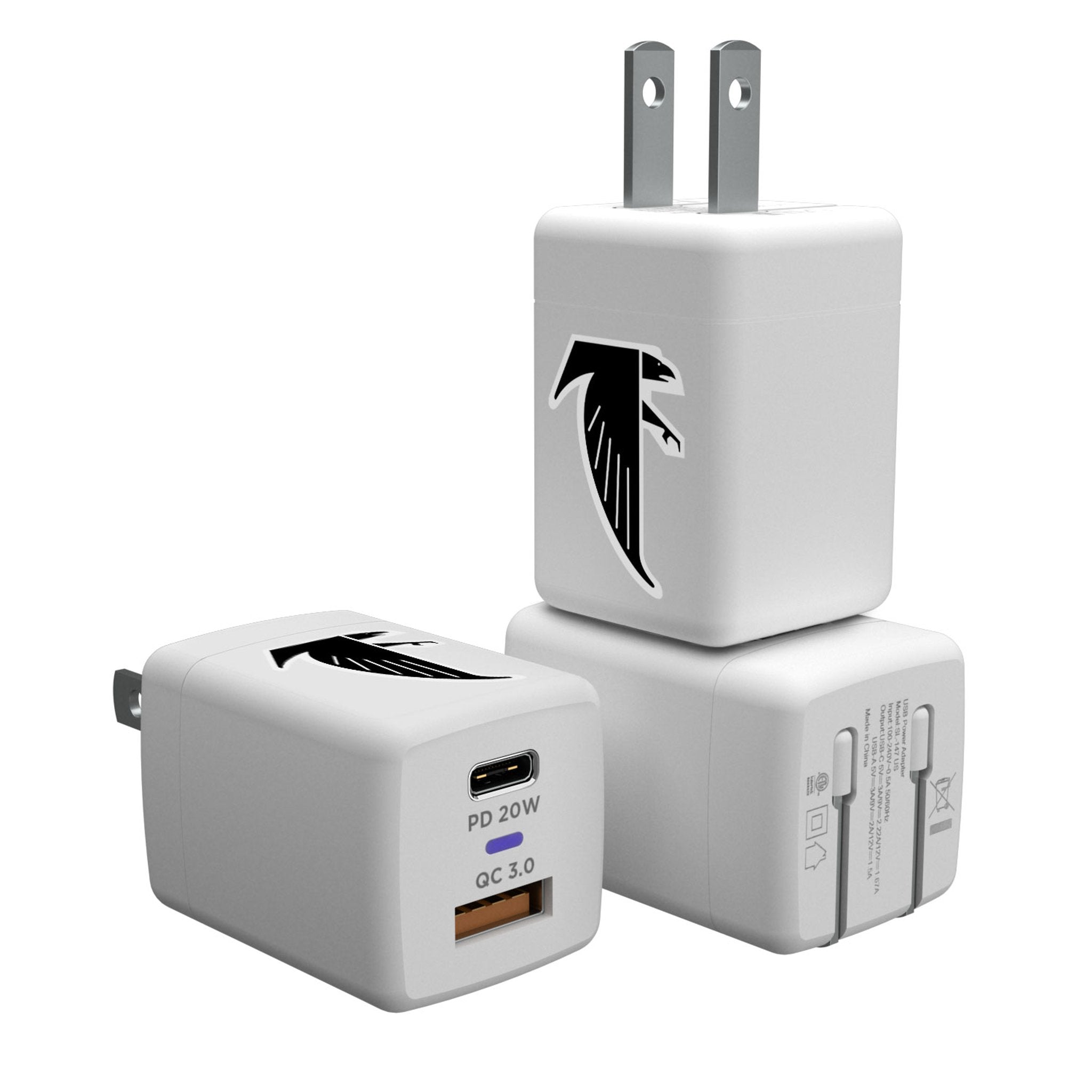 Atlanta Falcons Classic  Insignia USB A/C Charger - Sports Gifts, Sports Memorabilia, Sports Collectibles, Fan Shop