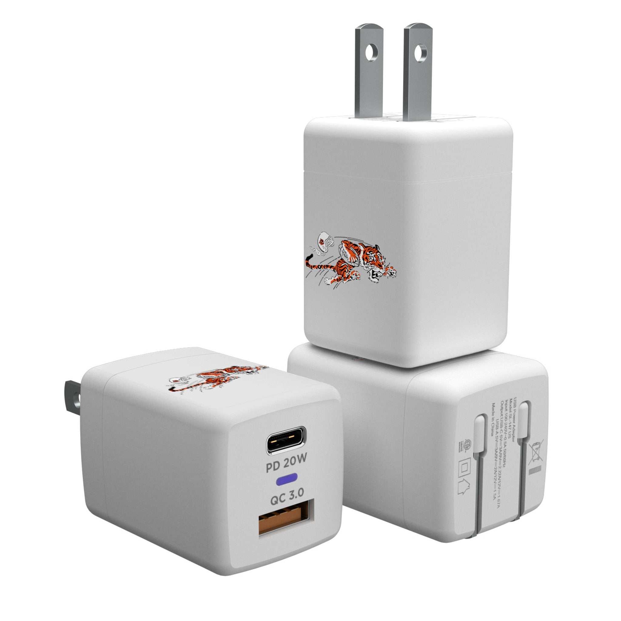 Cincinnati Bengals Historic Collection Insignia USB A/C Charger - Sports Gifts, Sports Memorabilia, Sports Collectibles, Fan Shop