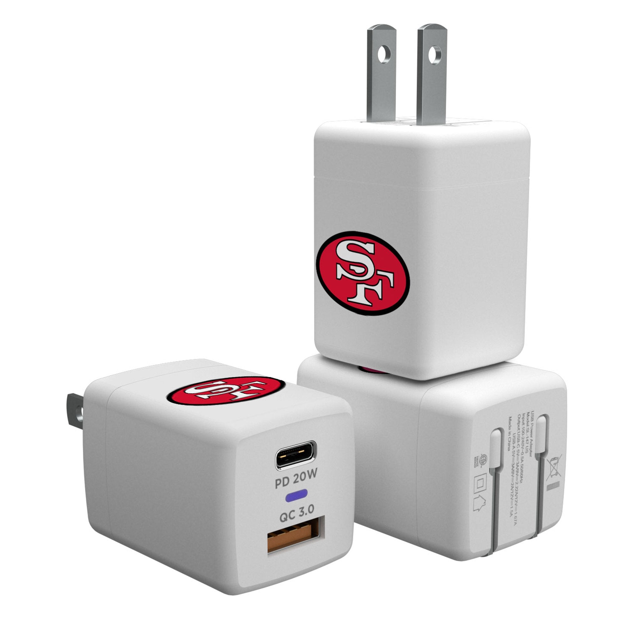 San Francisco 49ers Historic Collection Insignia USB A/C Charger - Sports Gifts, Sports Memorabilia, Sports Collectibles, Fan Shop