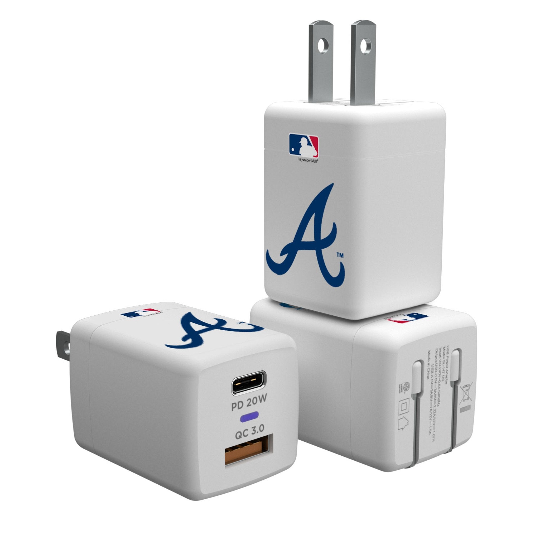 Atlanta Braves Insignia USB A/C Charger - Sports Gifts, Sports Memorabilia, Sports Collectibles, Fan Shop