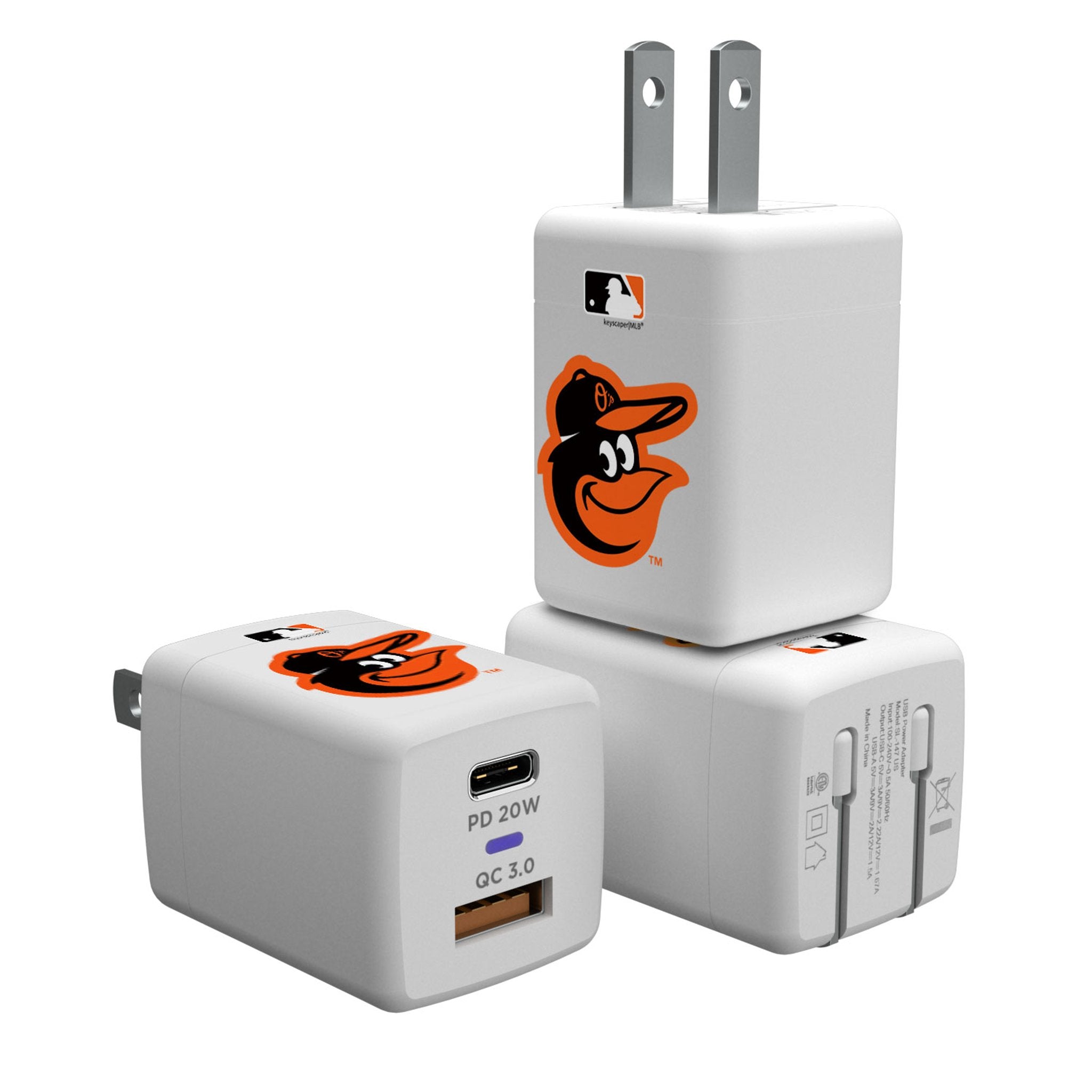 Baltimore Orioles Insignia USB A/C Charger - Sports Gifts, Sports Memorabilia, Sports Collectibles, Fan Shop