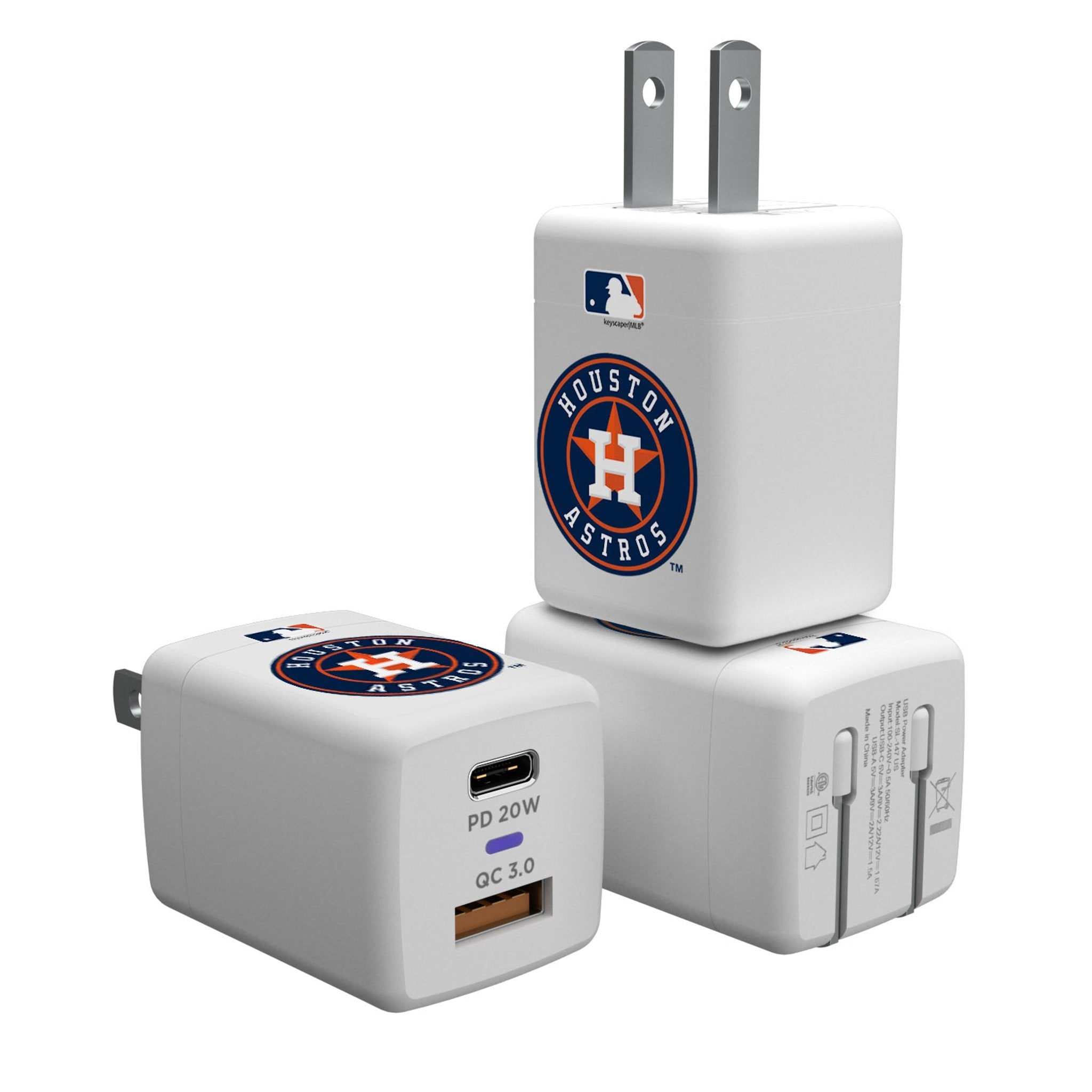 Houston Astros Insignia USB A/C Charger - Sports Gifts, Sports Memorabilia, Sports Collectibles, Fan Shop