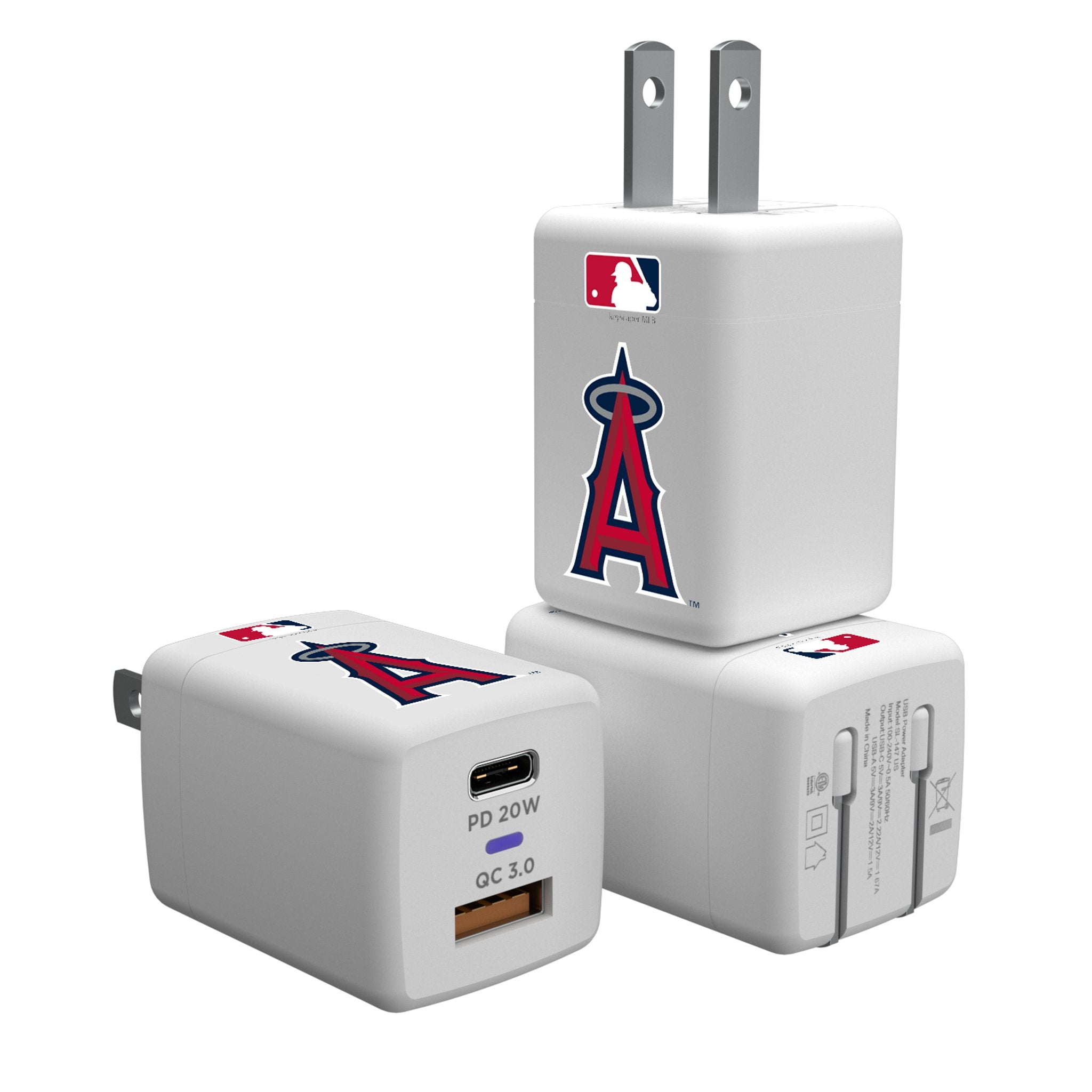 Los Angeles Angels Insignia USB A/C Charger - Sports Gifts, Sports Memorabilia, Sports Collectibles, Fan Shop