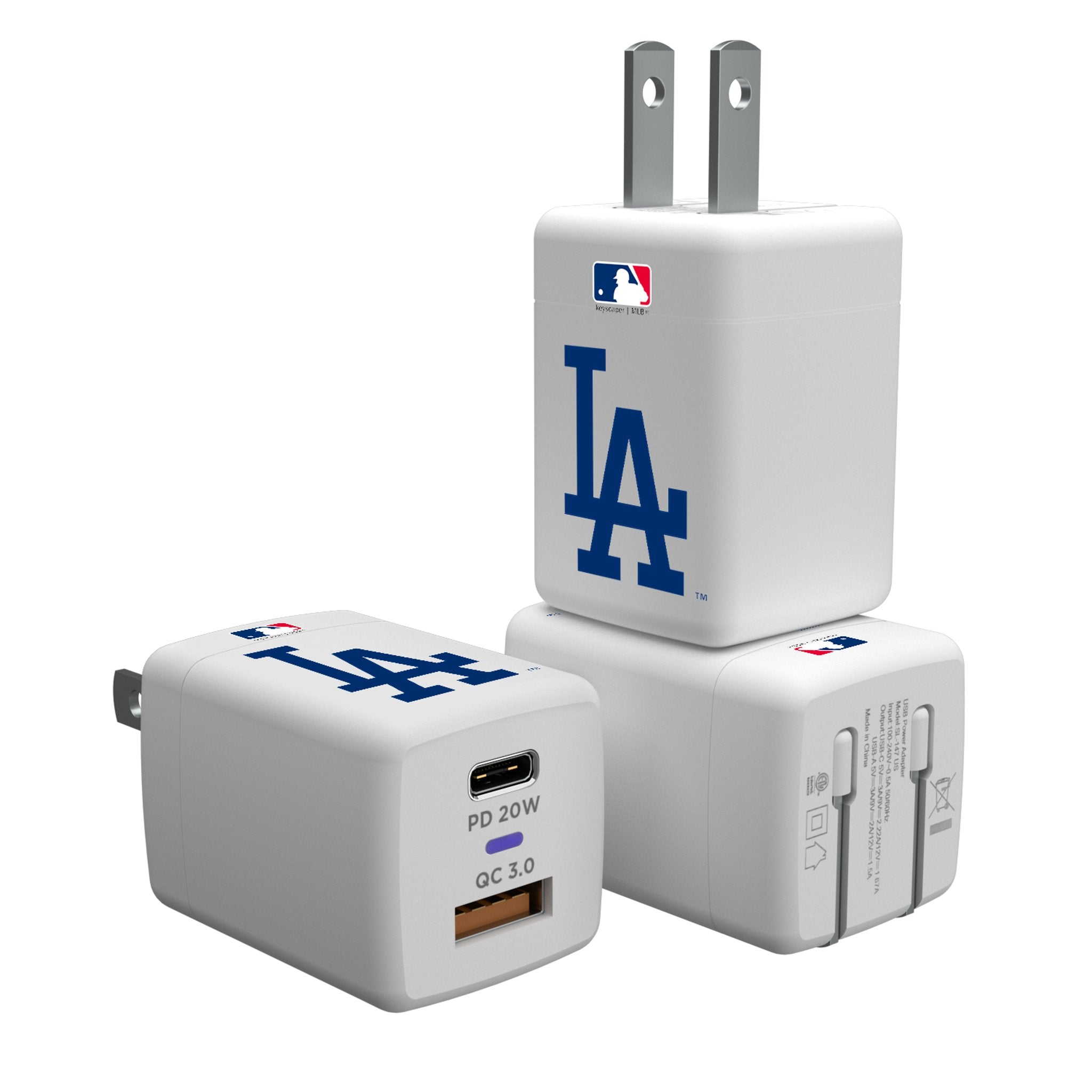 LA Dodgers Insignia USB A/C Charger - Sports Gifts, Sports Memorabilia, Sports Collectibles, Fan Shop